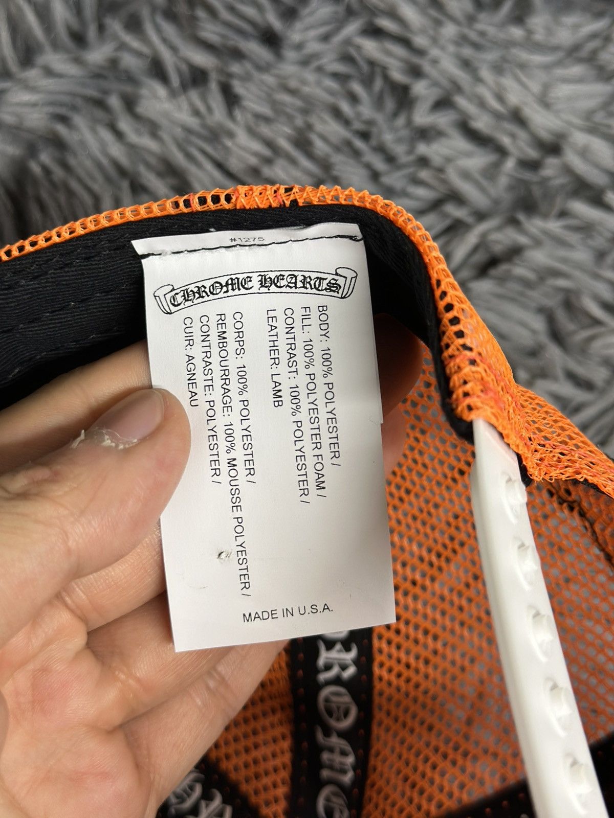 Chrome Hearts Chrome Hearts Cemetery Triple Cross Trucker Hat Orange Size ONE SIZE - 6 Thumbnail