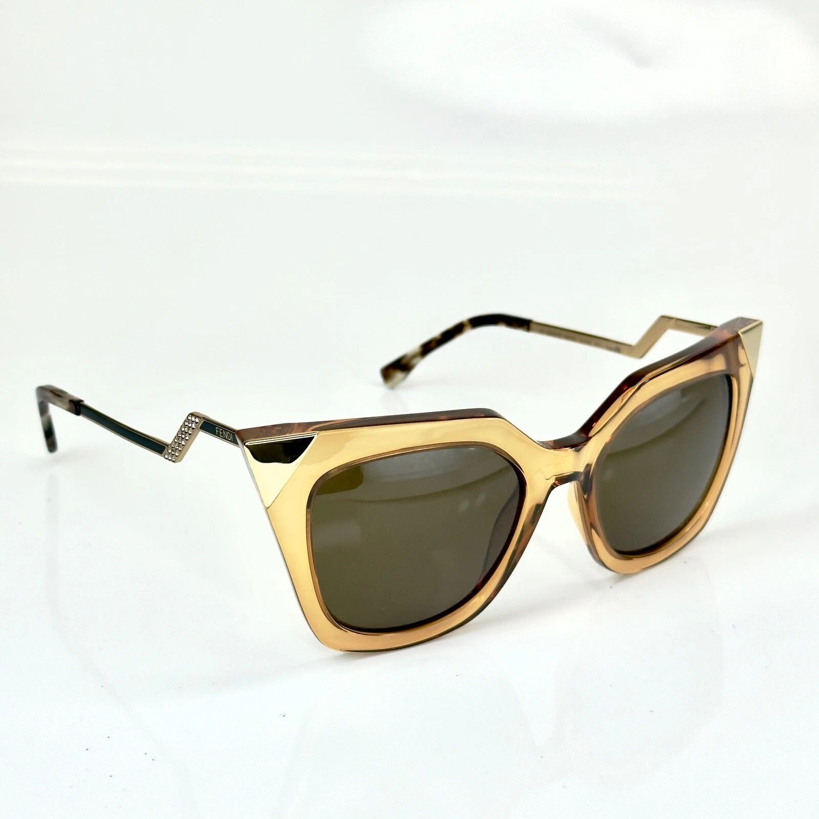 FENDI FF0060 0060 IRIDIA Champagne Mirror Sunglasses