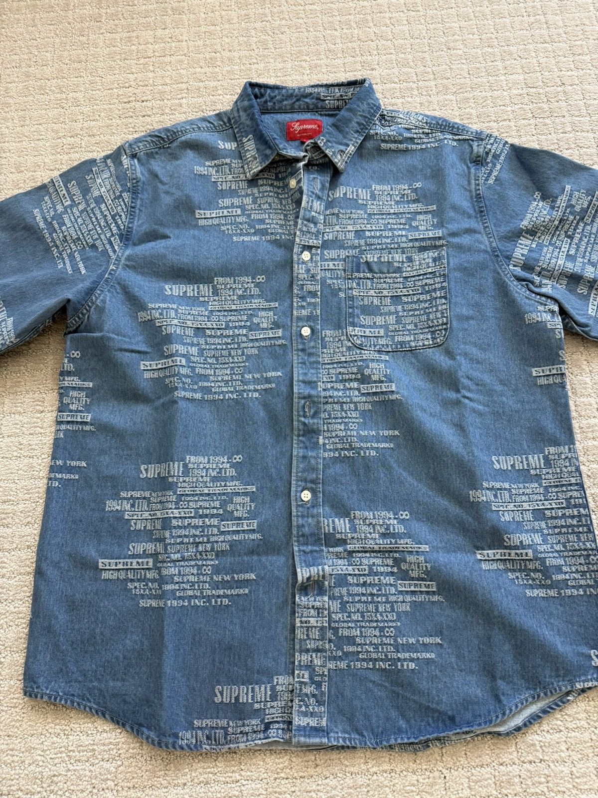 Supreme Supreme Trademark Jacquard Denim Shirt Size US L / EU 52-54 / 3 - 1 Thumbnail