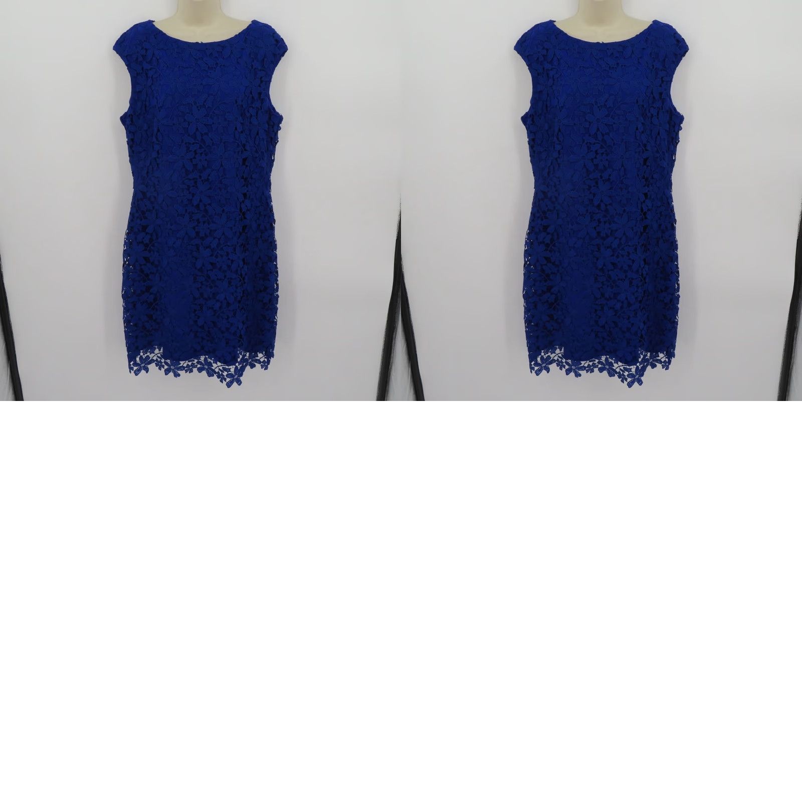 Ralph Lauren Lauren Ralph Lauren Women Dress 16 Blue Crochet Floral Sheath Sleeveless Party/Cocktail Casual Size 16 Blue Floral Lace Knee Length Size XXL / US 16-18 / IT 52-54 - 8 Thumbnail