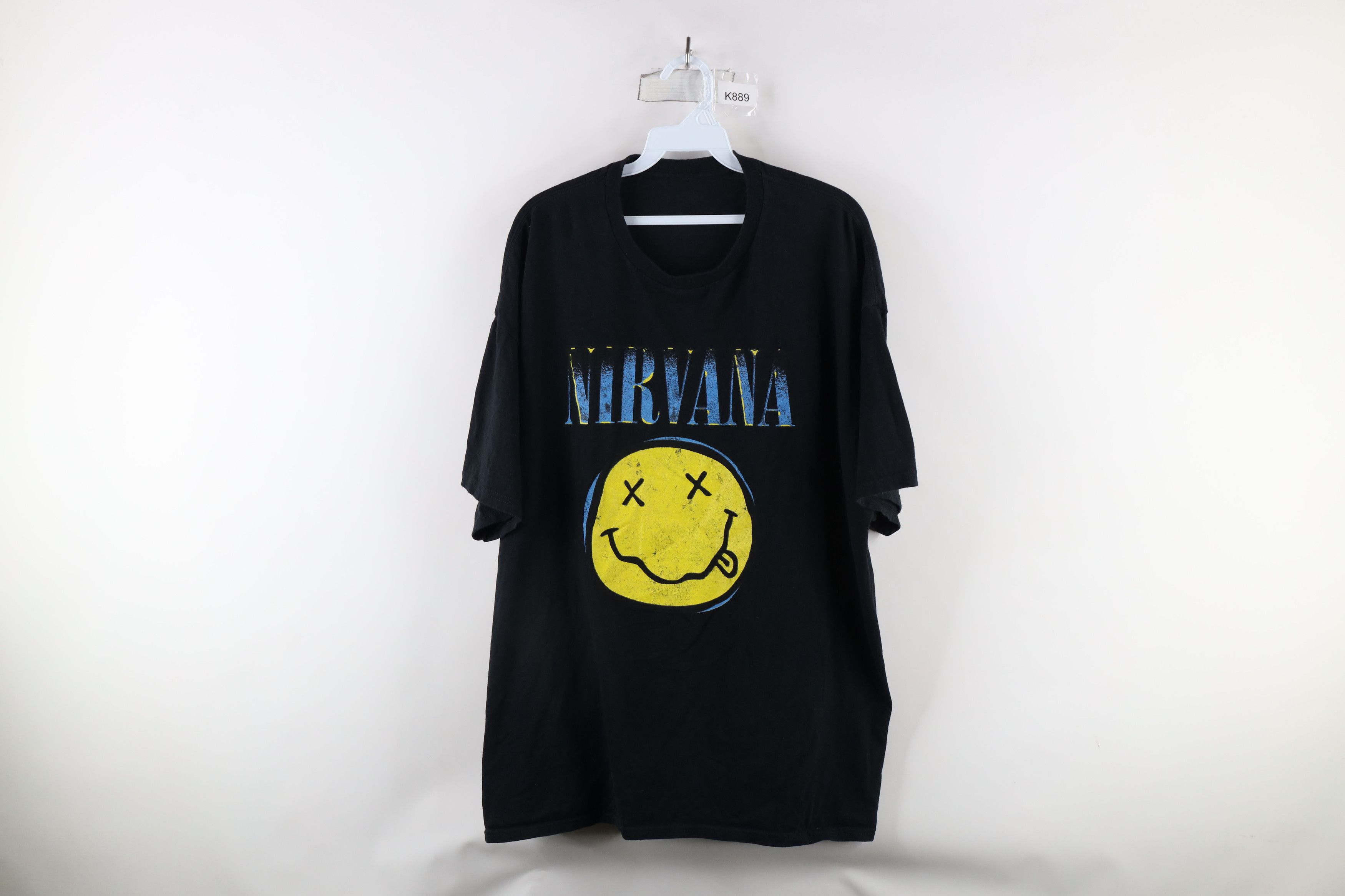 Vintage Retro Spell Out Dead Smiley Face Nirvana Band T-Shirt Size US XXL / EU 58 / 5 - 1 Thumbnail