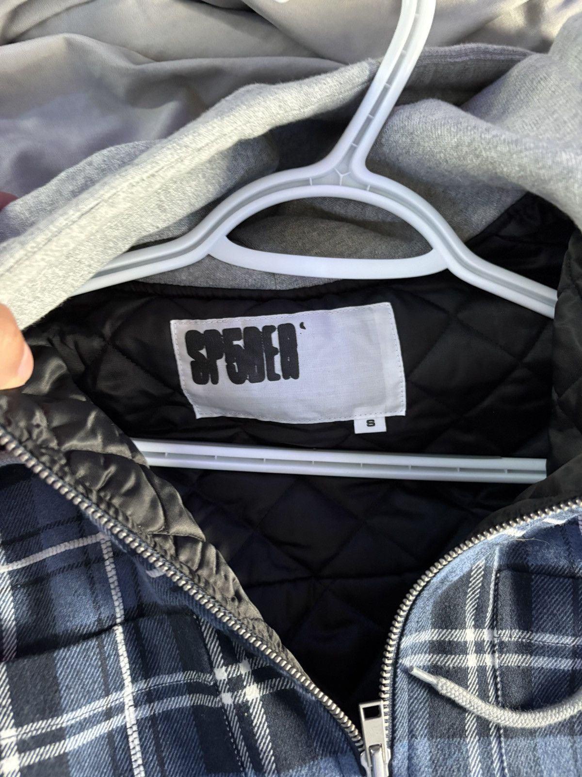 Sp5der SP5DER Plaid Quilted Full Zip Hoodie Men's Regular Size S Size US S / EU 44-46 / 1 - 3 Thumbnail
