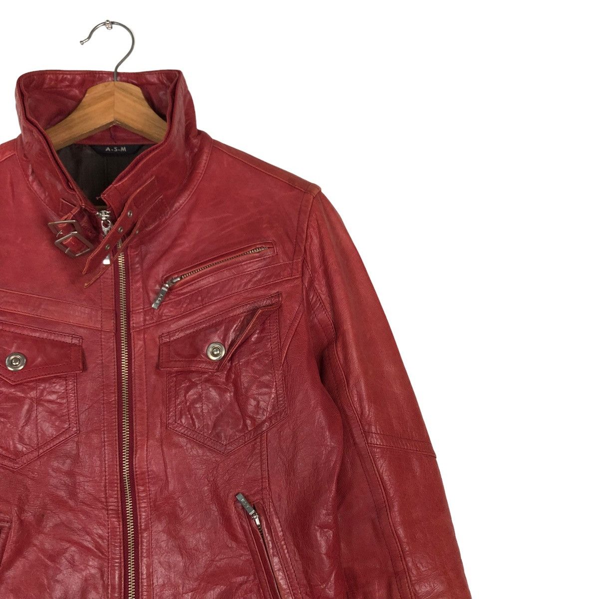 Japanese Brand 🔥VINTAGE BONDAGE LEATHER BIKER JACKET ASM ISSEY MIYAKE Size US M / EU 48-50 / 2 - 4 Thumbnail