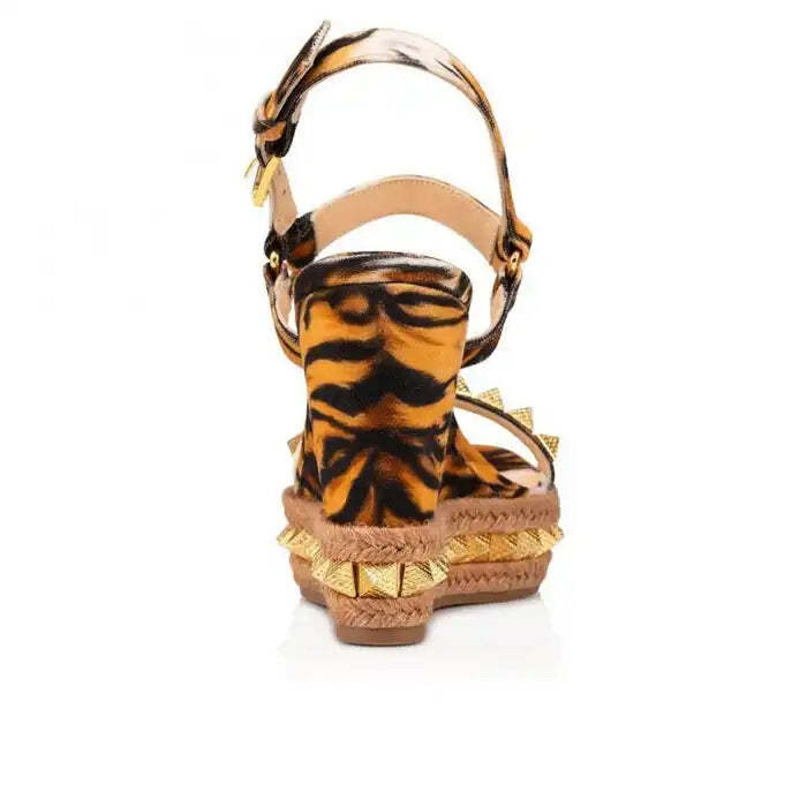 Christian Louboutin Pyraclou 110 Bengale Gold Platform Wedge Sandal Heel Pump 38 Size US 8 / IT 38 - 10 Thumbnail