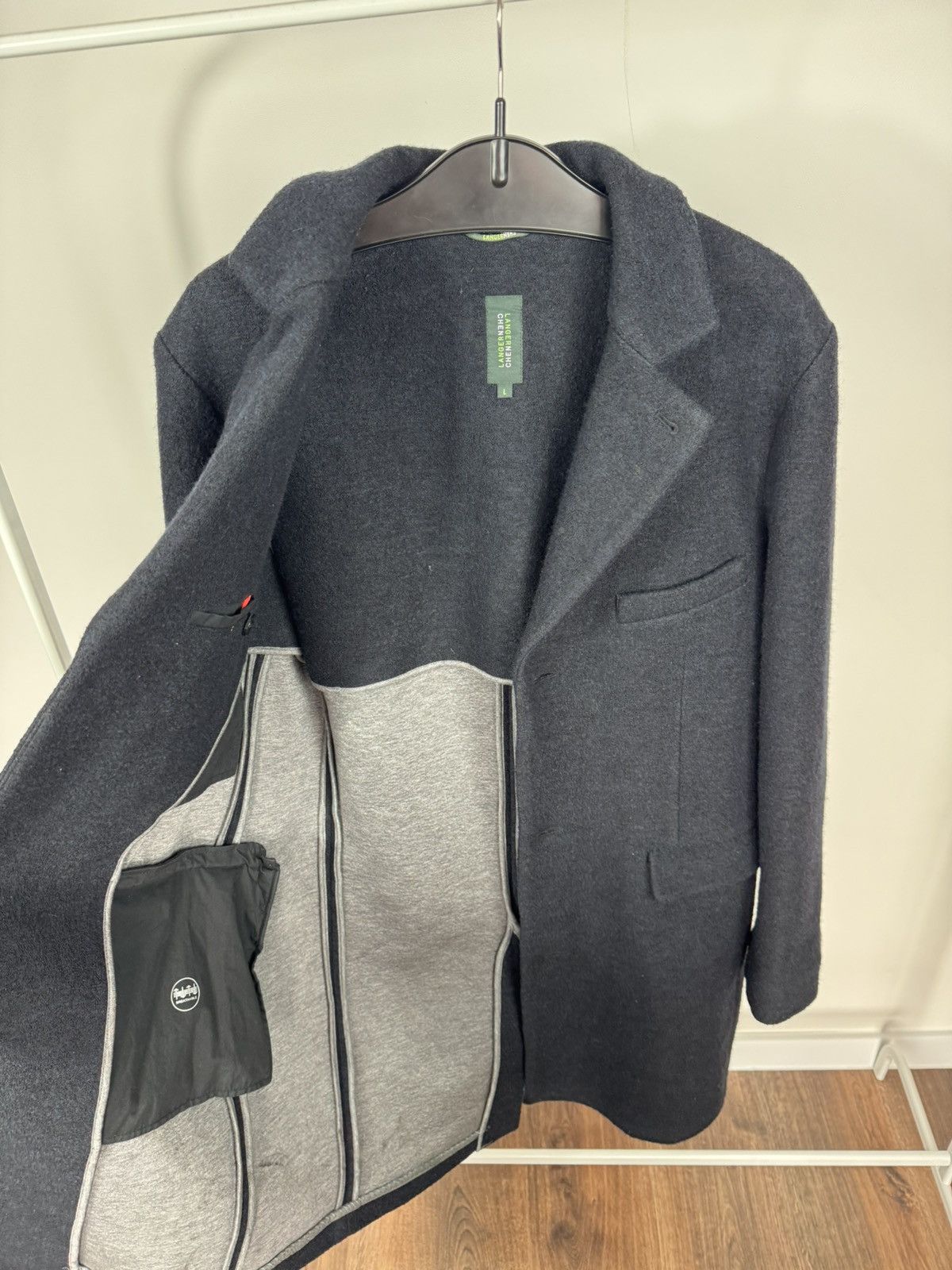 Other LangerChen Men’s Wool Blend Overcoat Minimalist Coat L Size US L / EU 52-54 / 3 - 9 Thumbnail