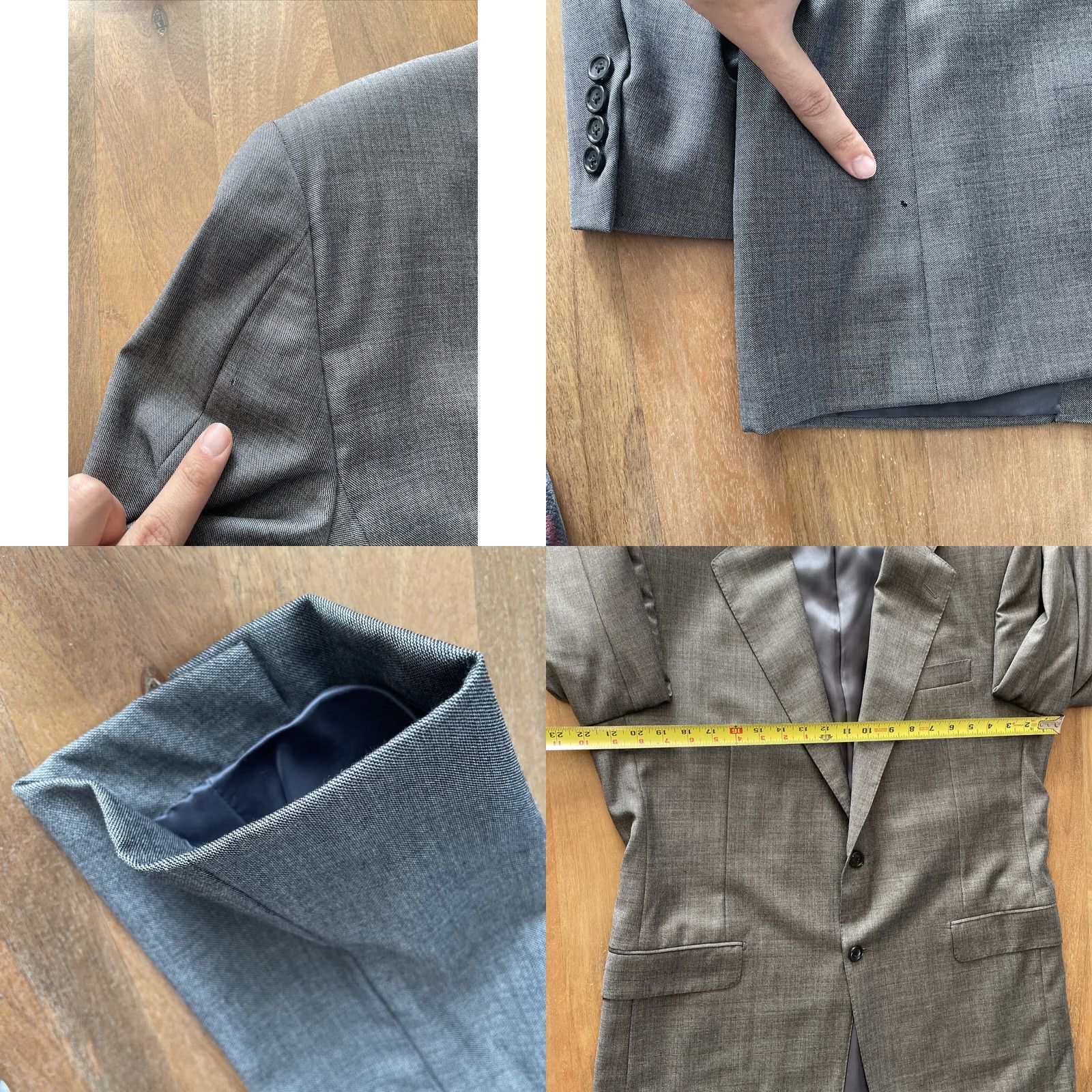 Madison Hickey Freeman Blazer Jacket Mens 42R Wool Gray Notch Lapel Single-Breasted 2-Button Regular Formal Office Vintage USA Size 42R - 8 Thumbnail