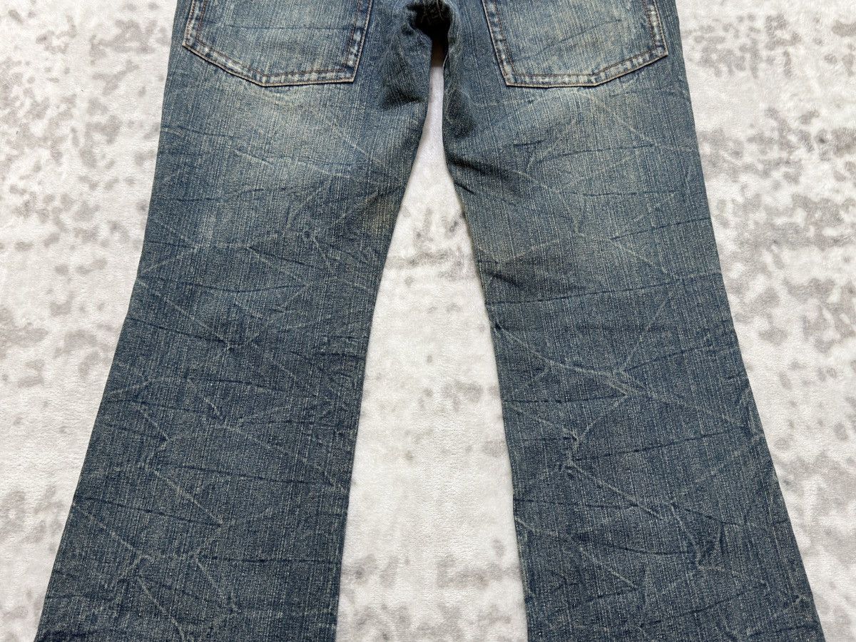 If Six Was Nine Y2K Lowbox Distressed Studded Low Rise Flare Denim Jeans Size US 31 - 12 Thumbnail