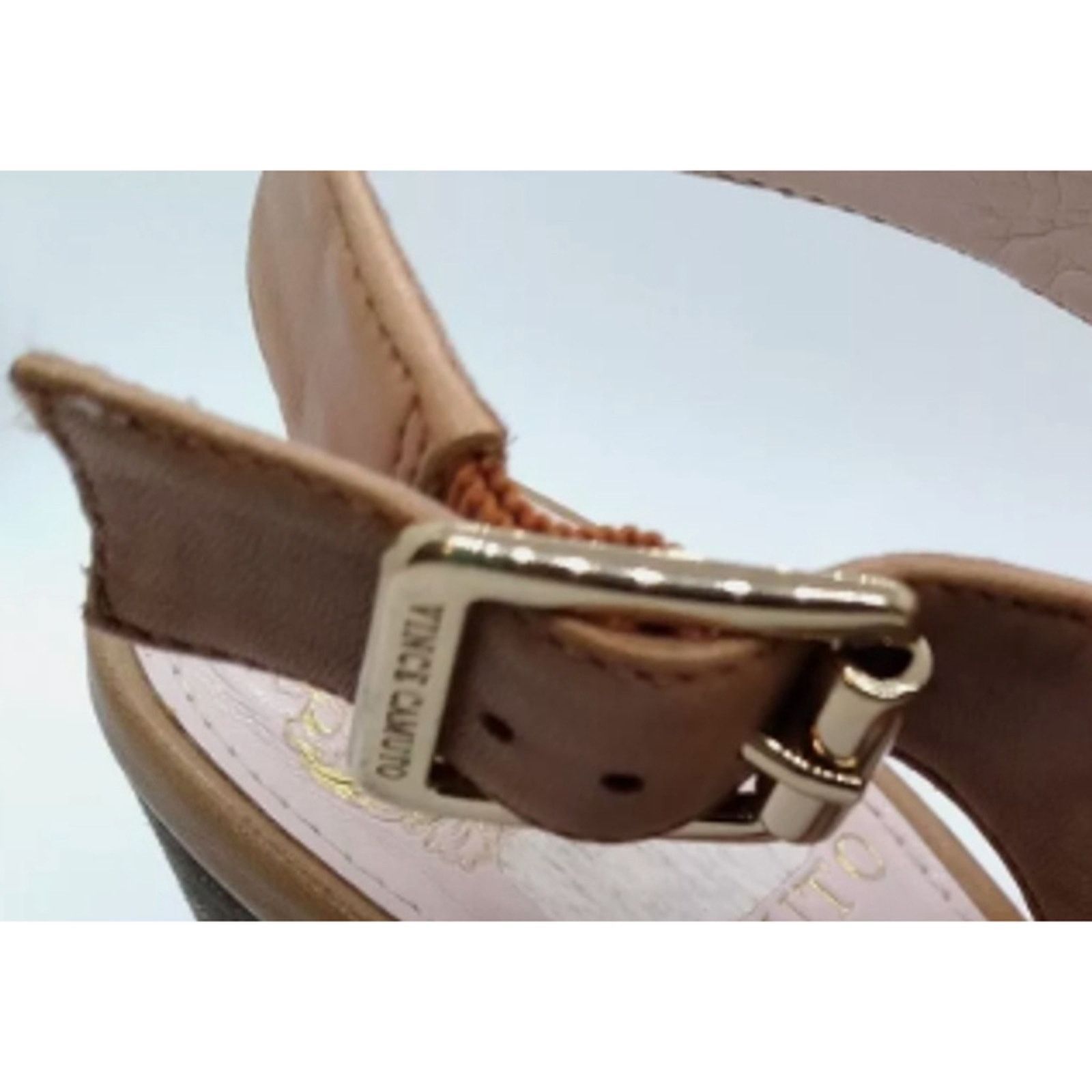 Vince Camuto Vince Camuto Brown Leather Cutout Block Heel Sandals 7M Size US 7 / IT 37 - 7 Thumbnail