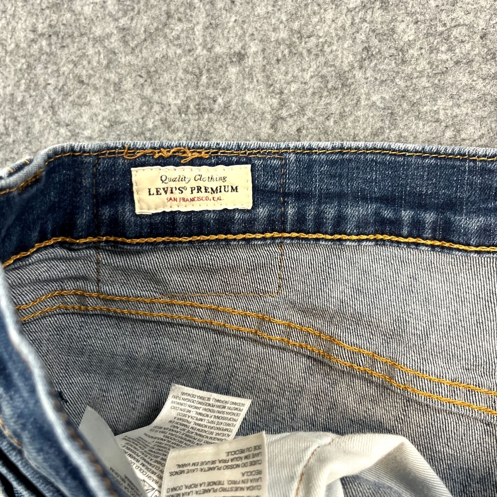 Levi's Levi's 512 Jeans Slim Skinny 34 34 Blue Mid Wash Fades Whiskers Stretch Denim Male Mens Size US 34 / EU 50 - 7 Thumbnail