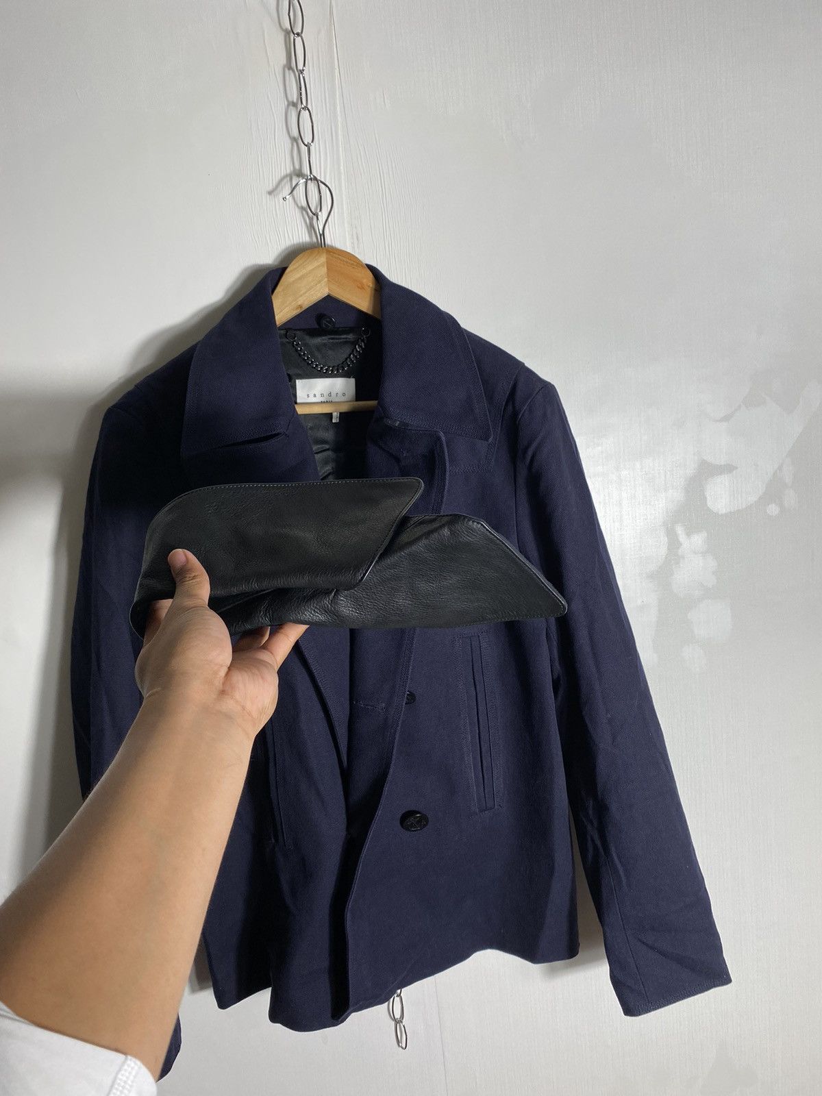 Sandro SANDRO Detachable Collar Double Breasted Jacket Size US M / EU 48-50 / 2 - 9 Thumbnail