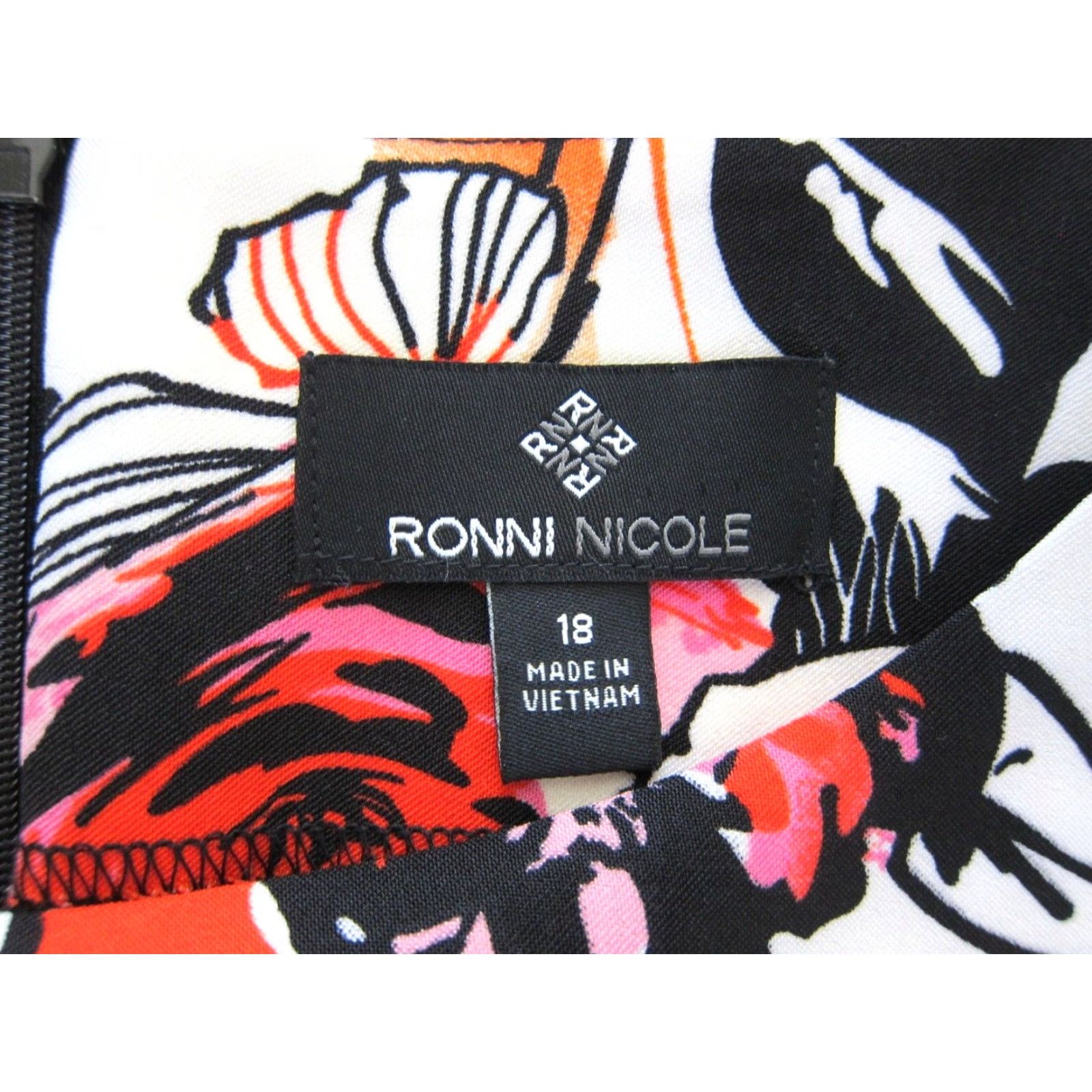 Pinko VINTAGE Ronni Nicole Black Pink Orange Floral Stretch Sheath Shift Tunic Tank Dress 18 Size XXL / US 16-18 / IT 52-54 - 5 Thumbnail