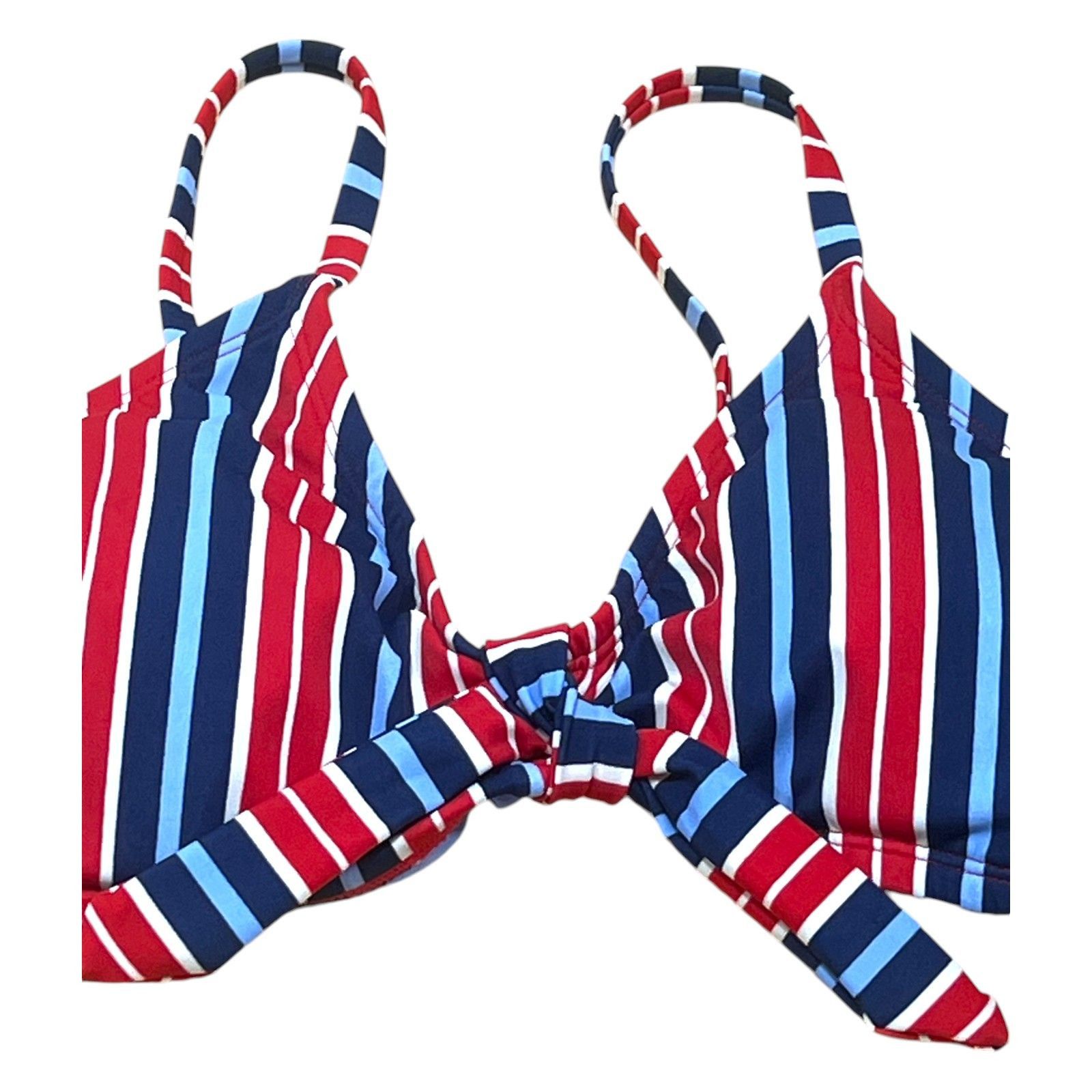 Other Kona Sol - Women's Striped Tie-Front Bralette Bikini Top - M Size ONE SIZE - 16 Thumbnail