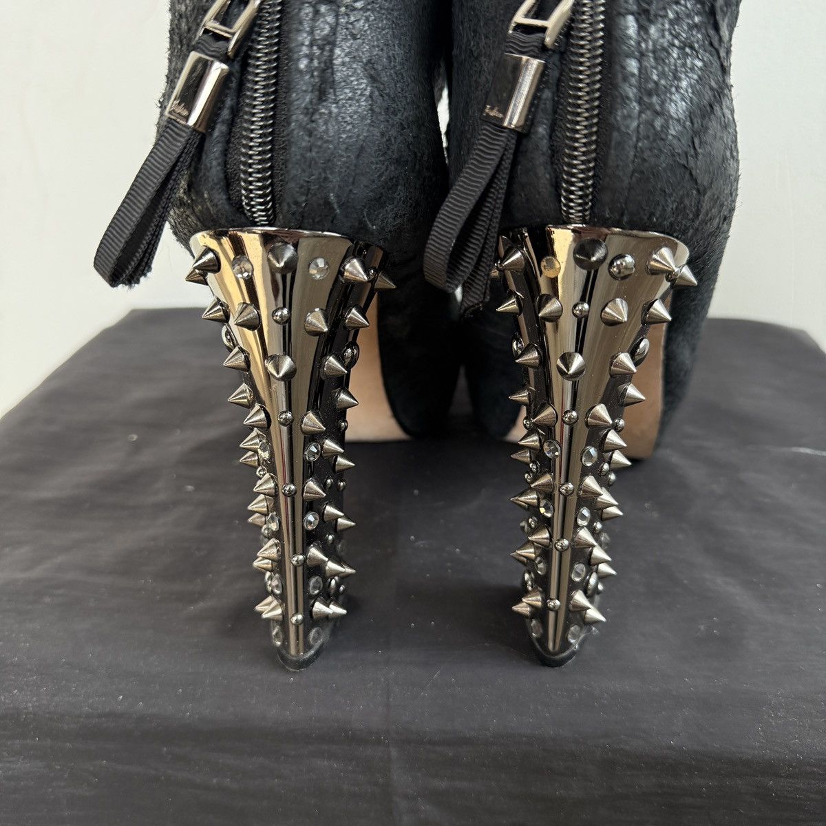 Other Alberto Venturini Black leather spiked high heels Size US 9.5 / IT 39.5 - 8 Thumbnail