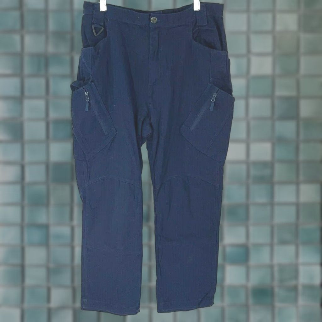 Vintage Mens Designed And Tested In USA Cargo Pants Mid Rise Stretch Blue Size 38X30 Size US 38 / EU 54 - 1 Thumbnail