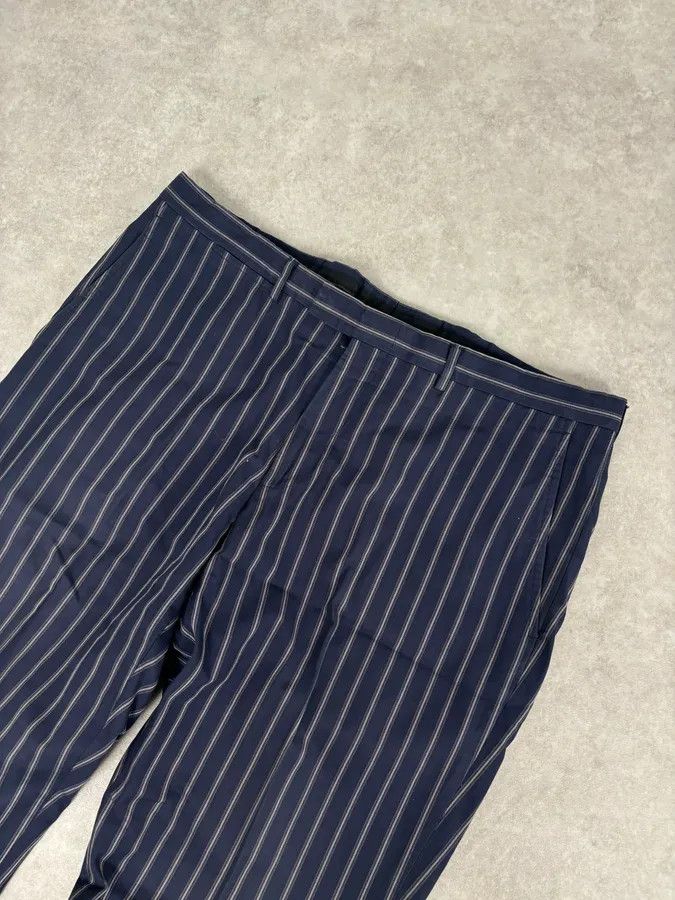 Gucci 2000s Gucci Navy Pinstriped Viscose Classy Pants Size US 34 / EU 50 - 5 Thumbnail