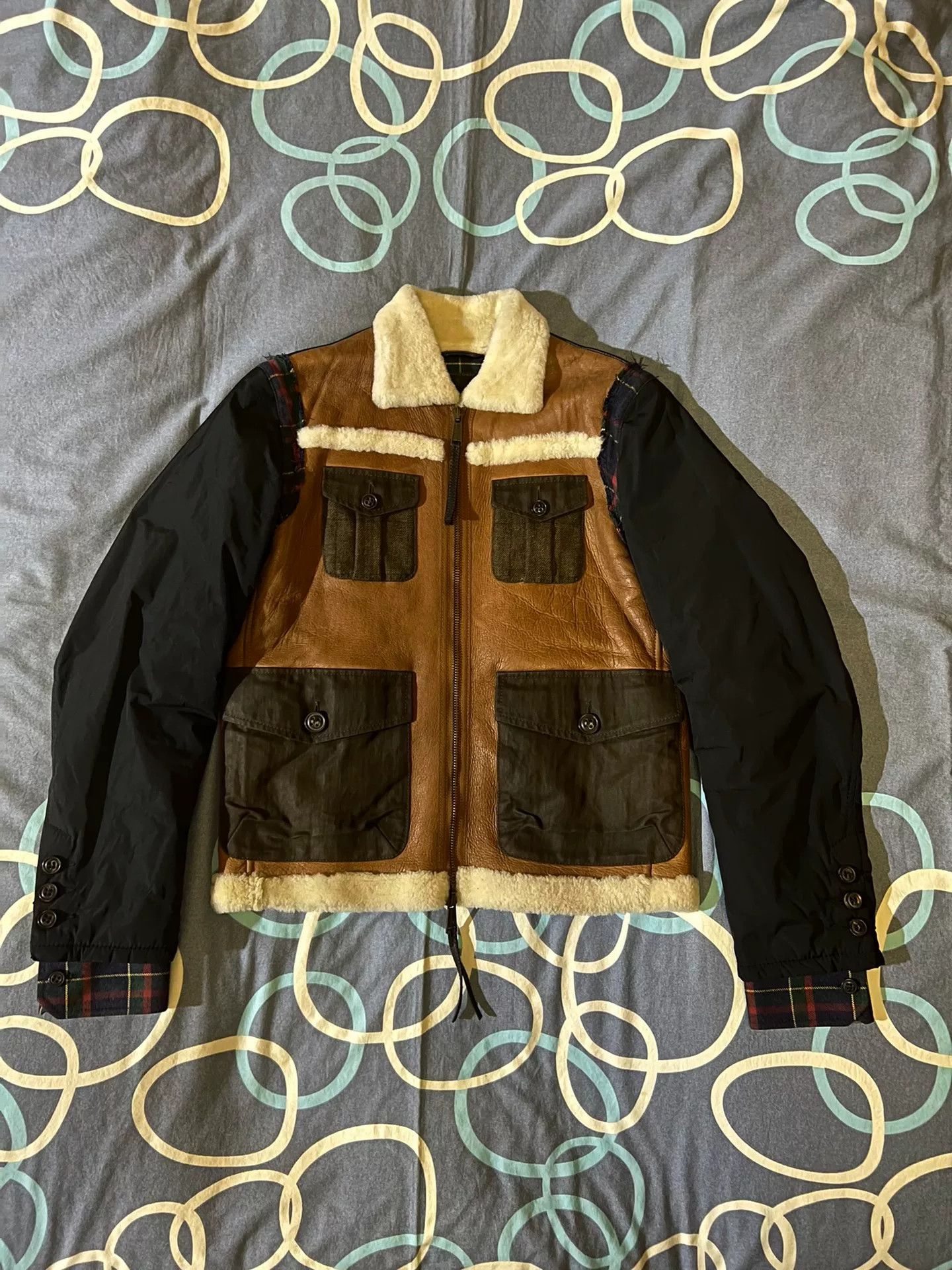 dsquared2 shearling cotton jacket with sleeves
