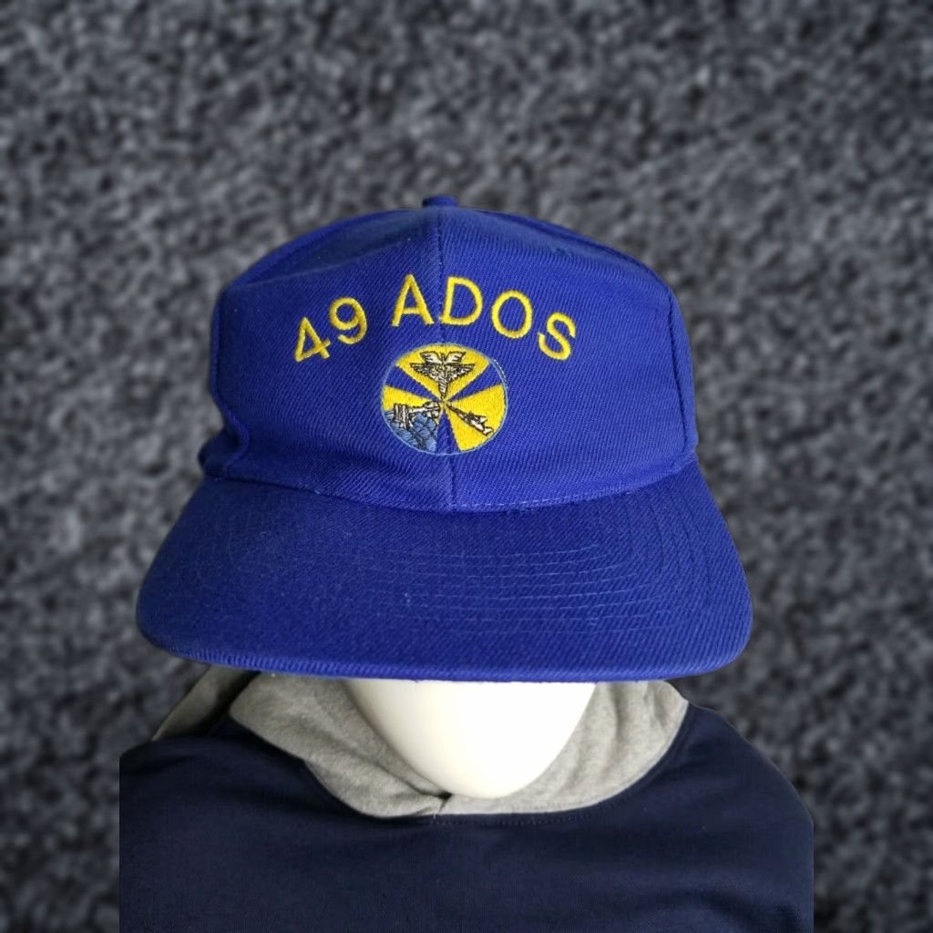 Vintage Vintage 49 ADOS Embroidered Dad Cap Trucker Hat Wool Blend Blue Adjustable Snapback 1980s Size ONE SIZE - 1 Thumbnail