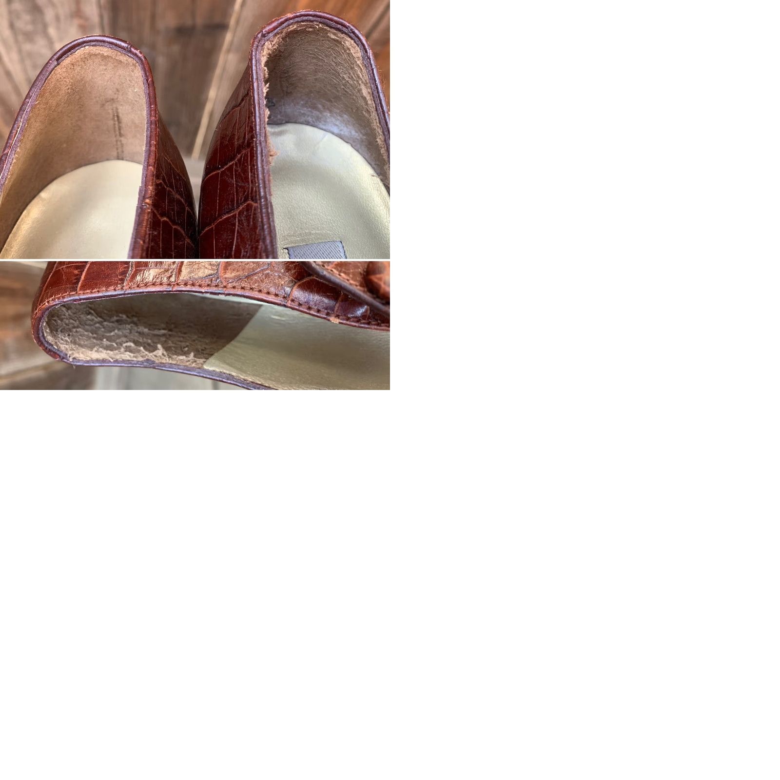 Crocs Martinez Valero Croc Embossed Mary Jane Heels Brown Leather Size 9B Women Pump Leather Upper Spool Heel Vintage N/A Size US 9 / IT 39 - 9 Thumbnail