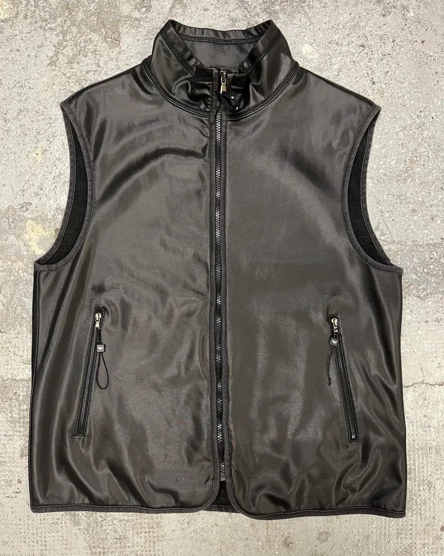 トップス Archive EMPORIO ARMANI leather vest 1990s Emporio Armani leather holster cargo vest/bag