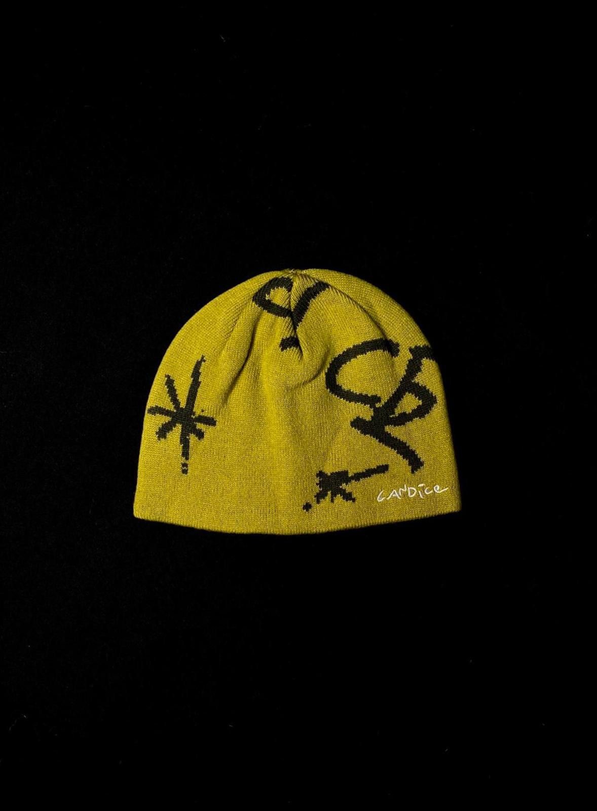 Japanese Brand Deadstock Candice Spark Knitted No Cuff Knit Yellow Beanie Size ONE SIZE - 1 Thumbnail