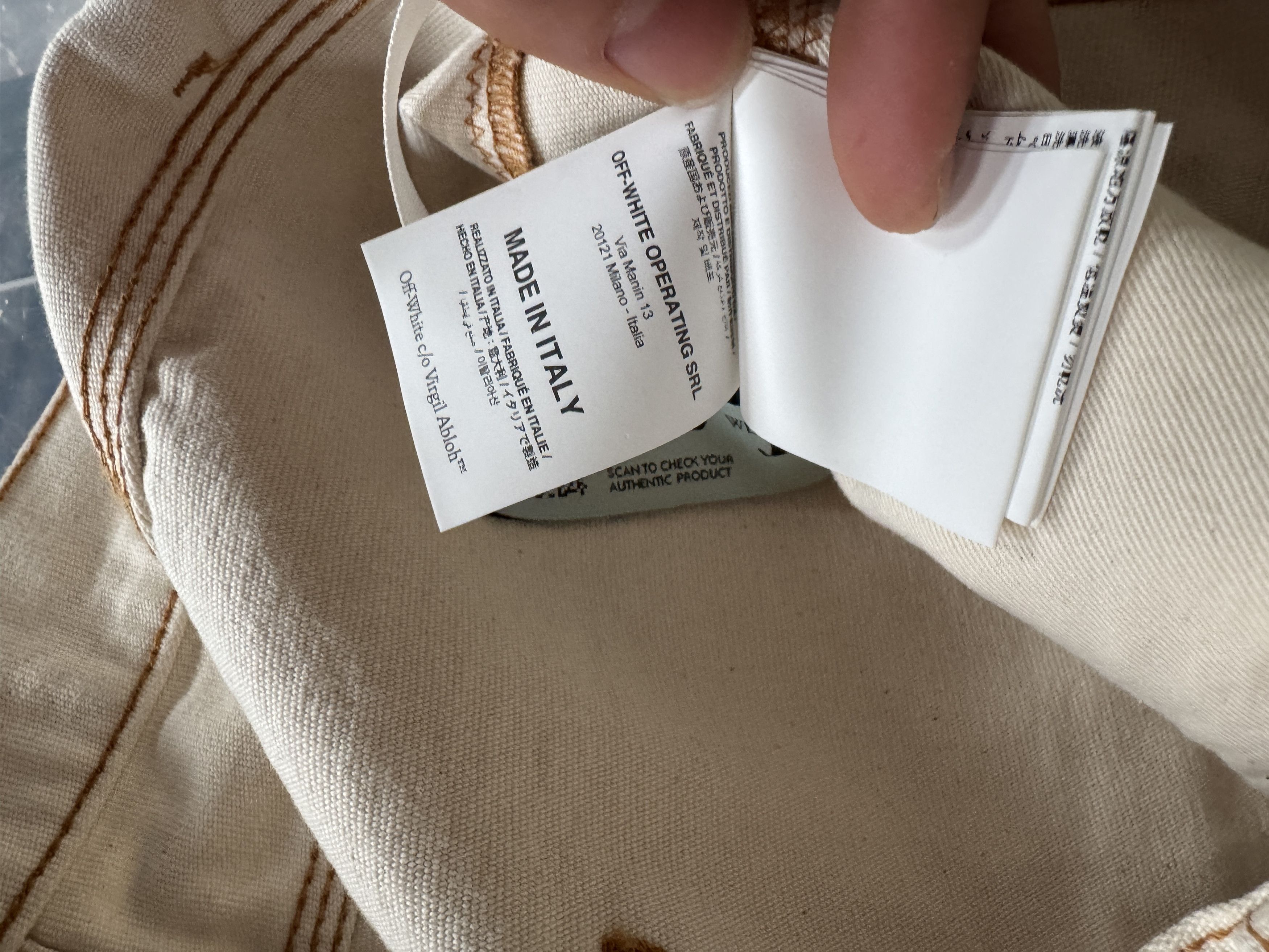 Off-White Beige Reconstructed Double Knee Carpenter Pants Size US 34 / EU 50 - 17 Thumbnail