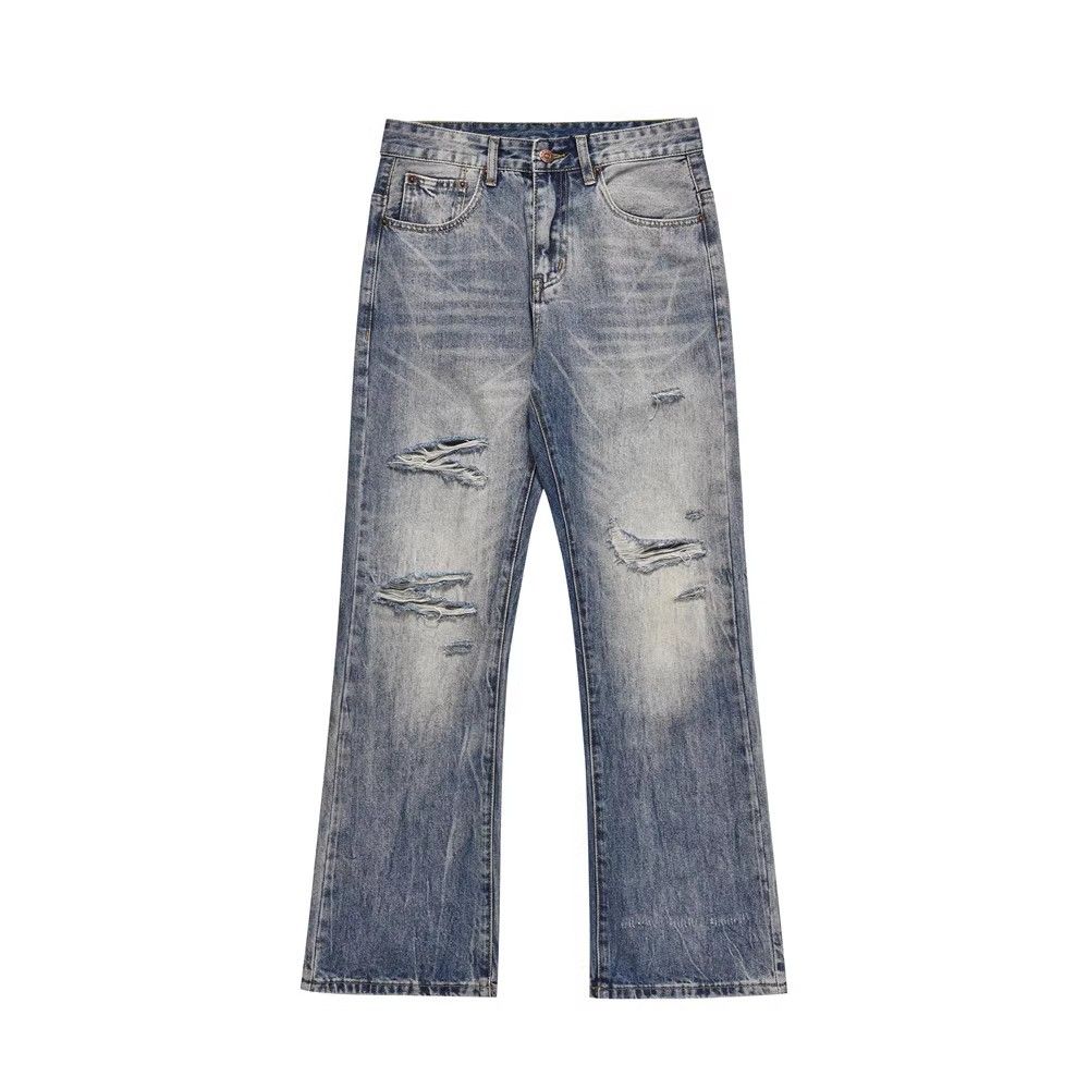 Japanese Brand × Jean Men's American retro trend distressed ripped flared jeans Size US 34 / EU 50 - 1 Thumbnail