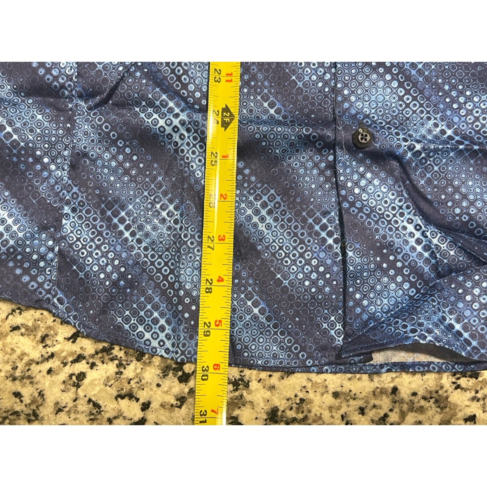 Vintage Absolute Rebellion Shirt Mens Medium Blue Geometric Slim Fit Long Sleeve Button-Up Shirt Size US M / EU 48-50 / 2 - 5 Thumbnail