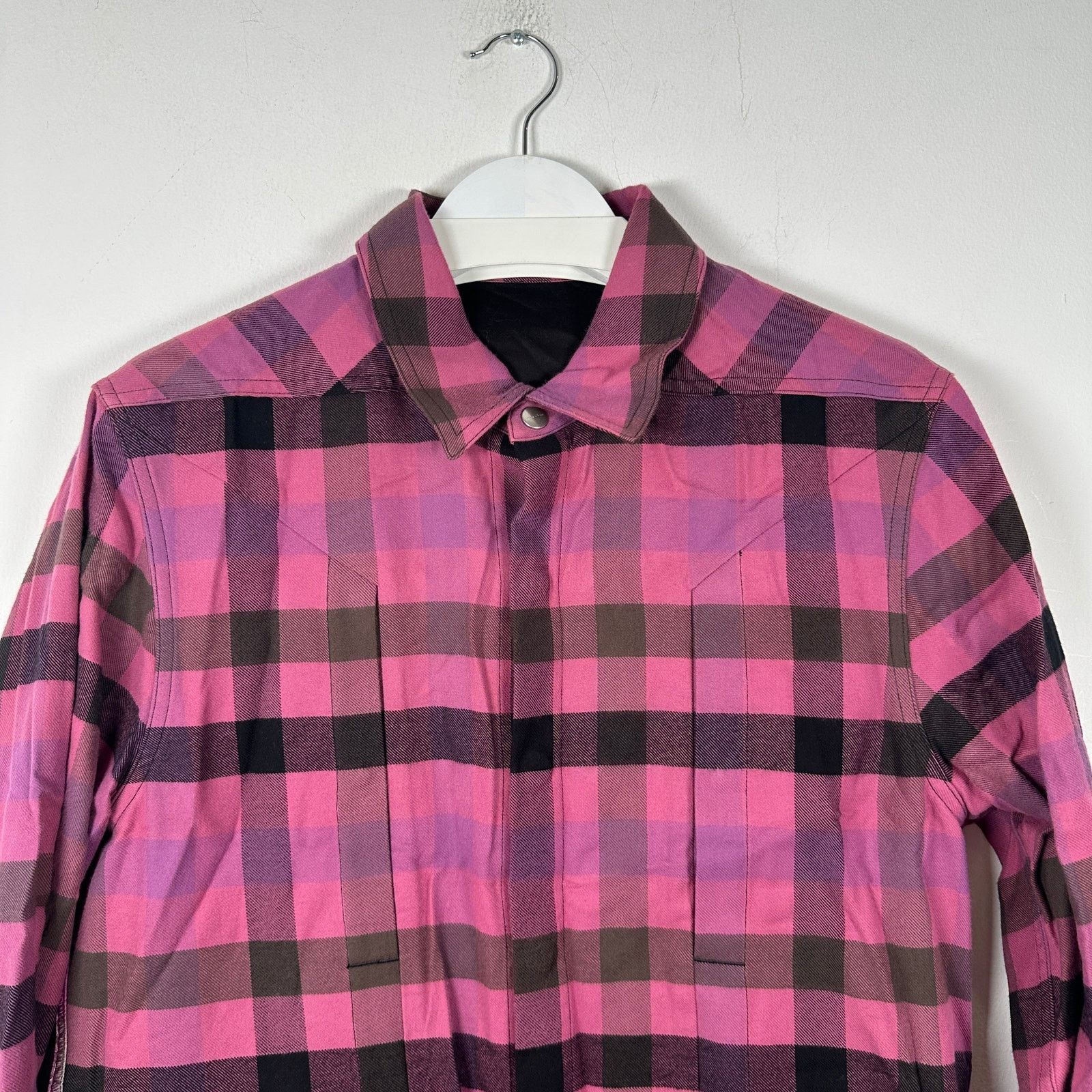 Rick Owens Rick Owens Hot Pink / Fuchsia Plaid Flannel Size 48 Size US M / EU 48-50 / 2 - 3 Thumbnail