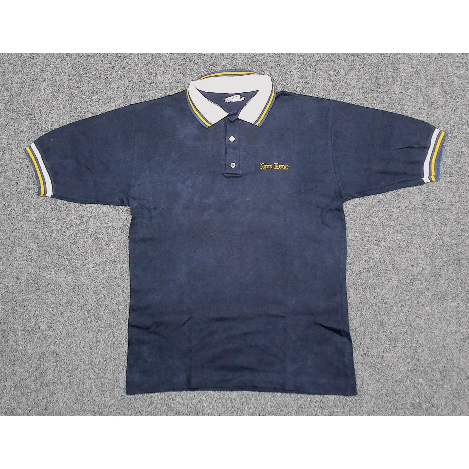 Vintage VTG RC Sportswear x Notre Dame 90s Faded Boxy Cropped Polo Size L / US 10 / IT 46 - 3 Thumbnail