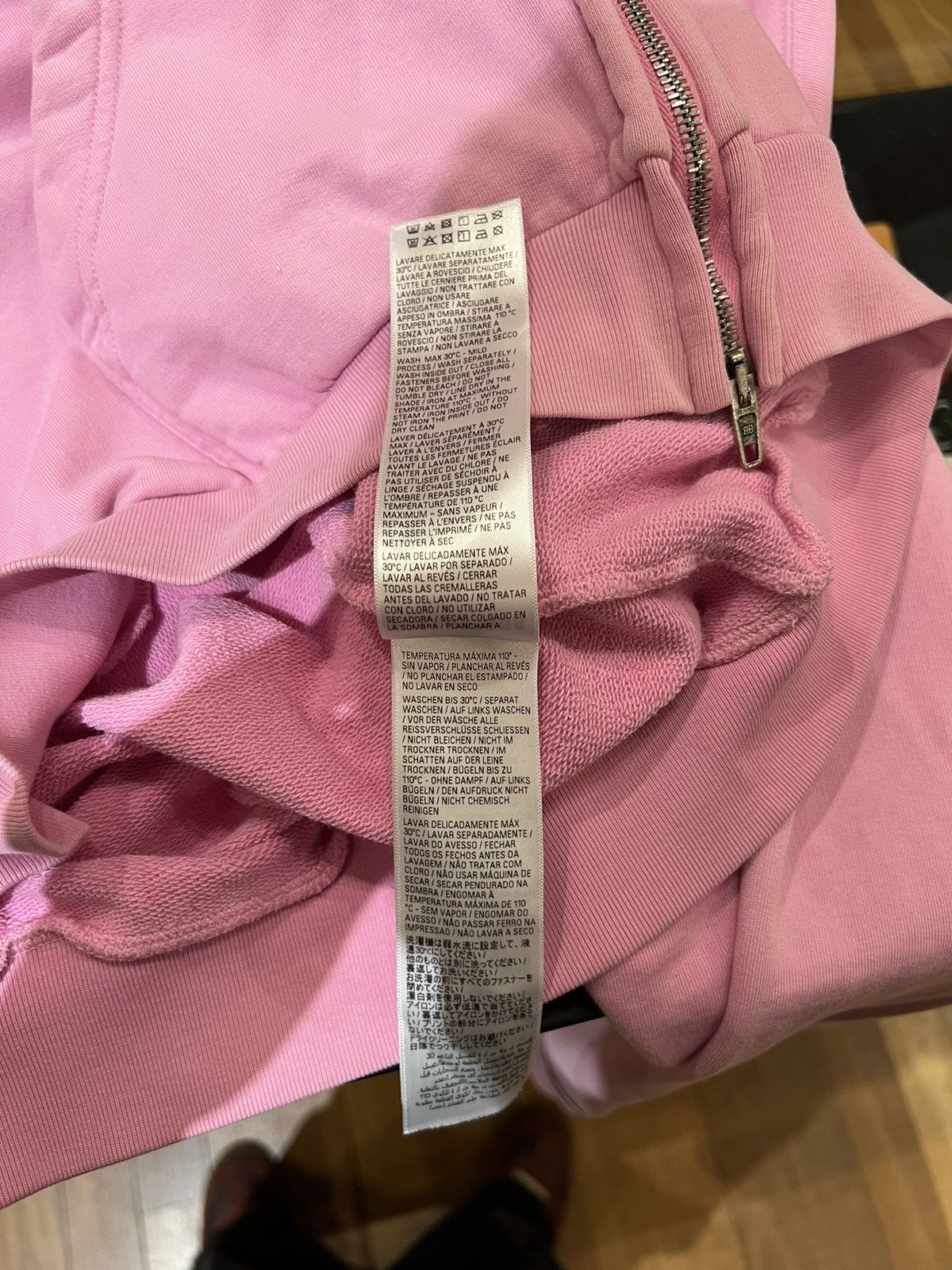Balenciaga Balenciaga Pink Paris Soccer Zip Up Hoodie Size US XS / EU 42 / 0 - 8 Thumbnail