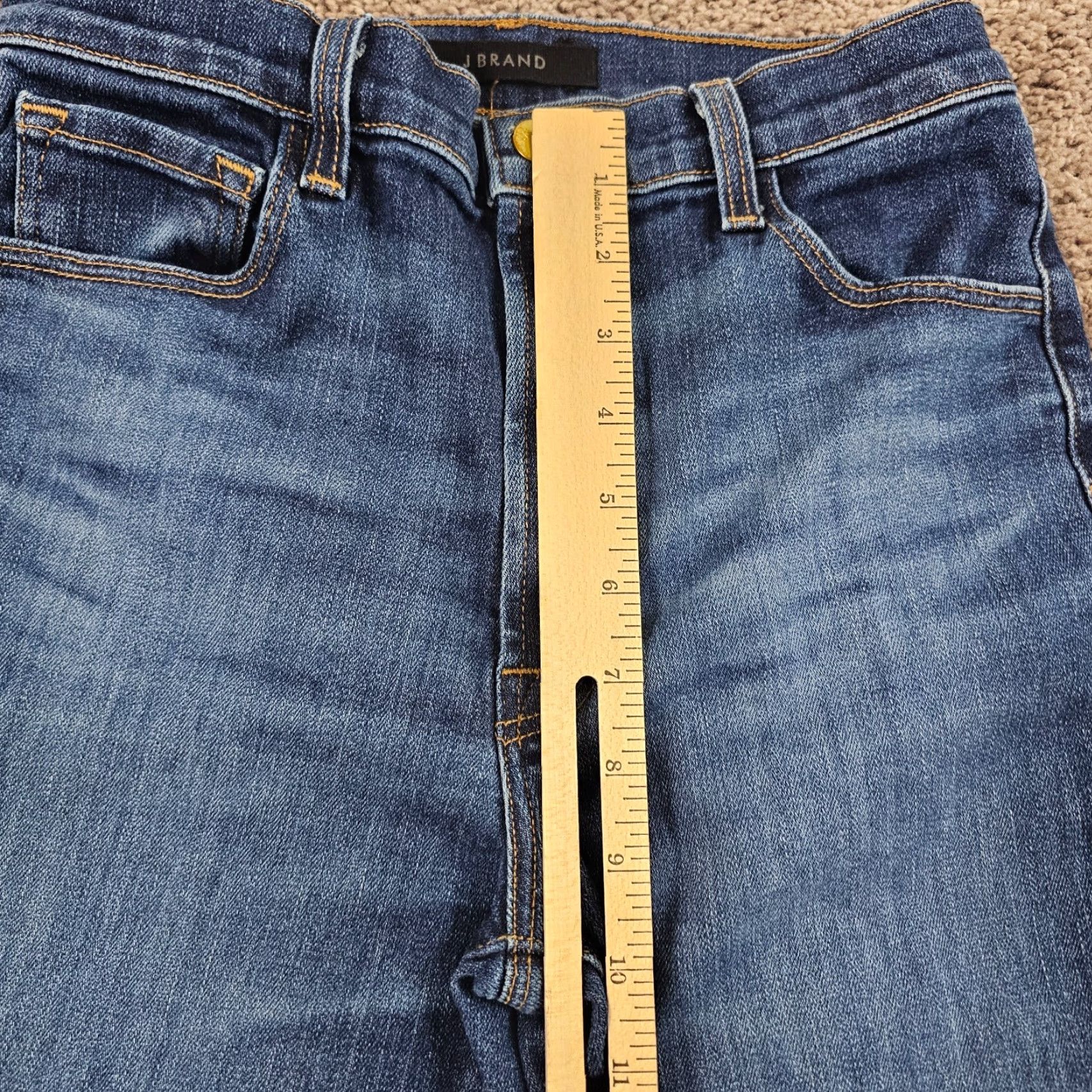 J Brand J Brand Jeans Womens 27 Slim Fit Mid Rise Stretch Dark Denim Straight Teagan 25x28 Blue Size 25" / US 0 / IT 36 - 4 Thumbnail