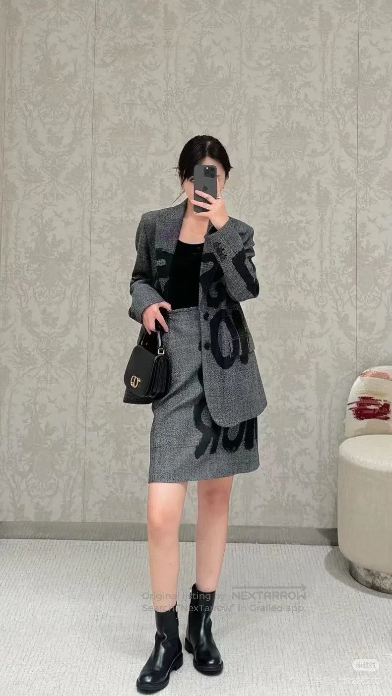Dior Dior Gray letter suit jacket Size XXS / US 00 / IT 34 - 7 Thumbnail
