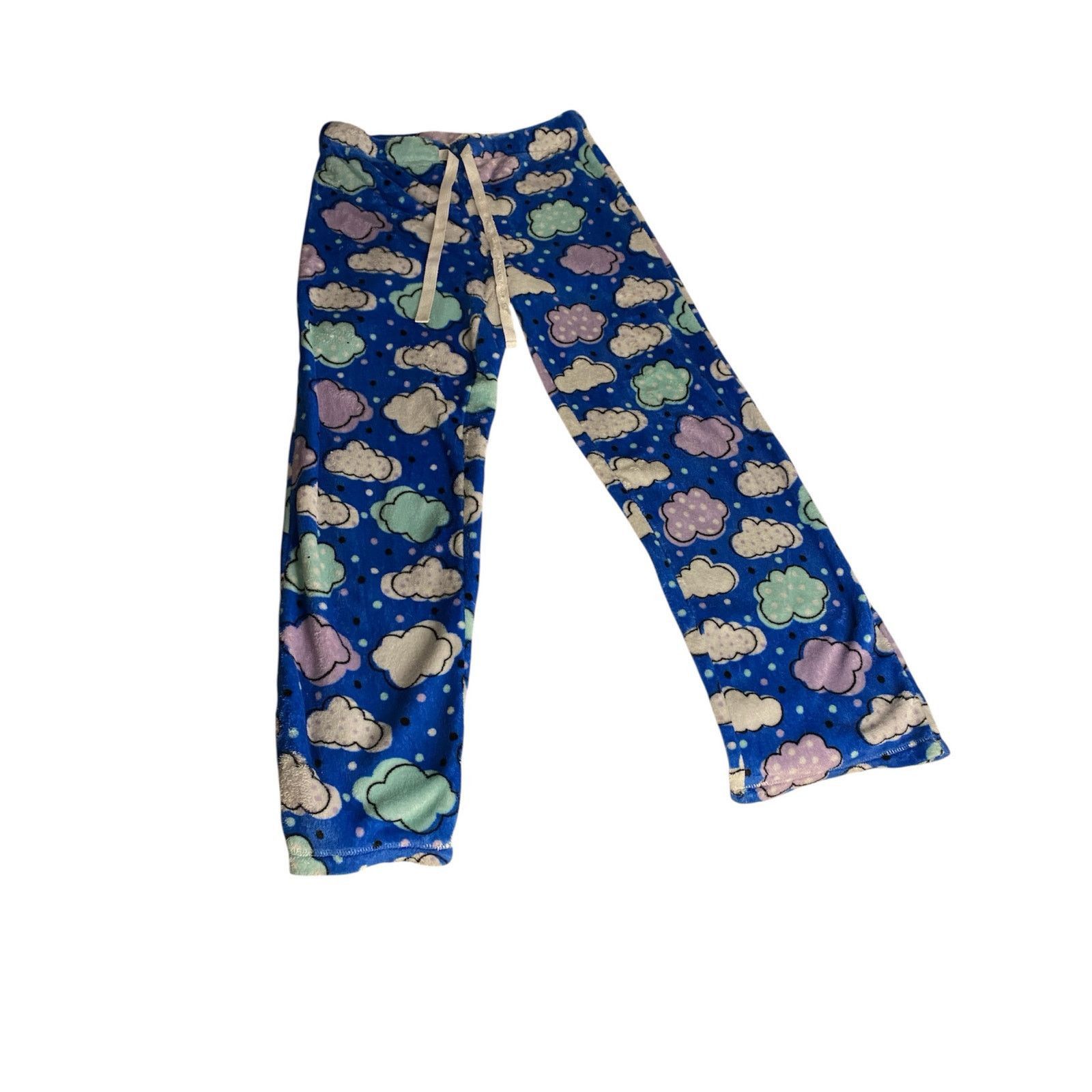 Other Cozy Cloud Print Pajama Pants Blue Fleece Lounge S Size ONE SIZE - 2 Thumbnail