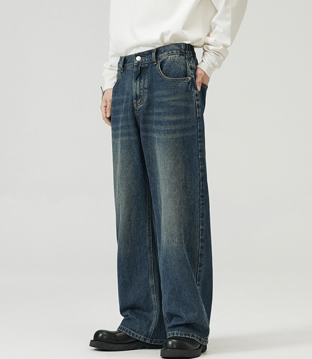 Japanese Brand × Jean Vintage loose wide-leg washed baggy jeans for men Size US 32 / EU 48 - 3 Thumbnail