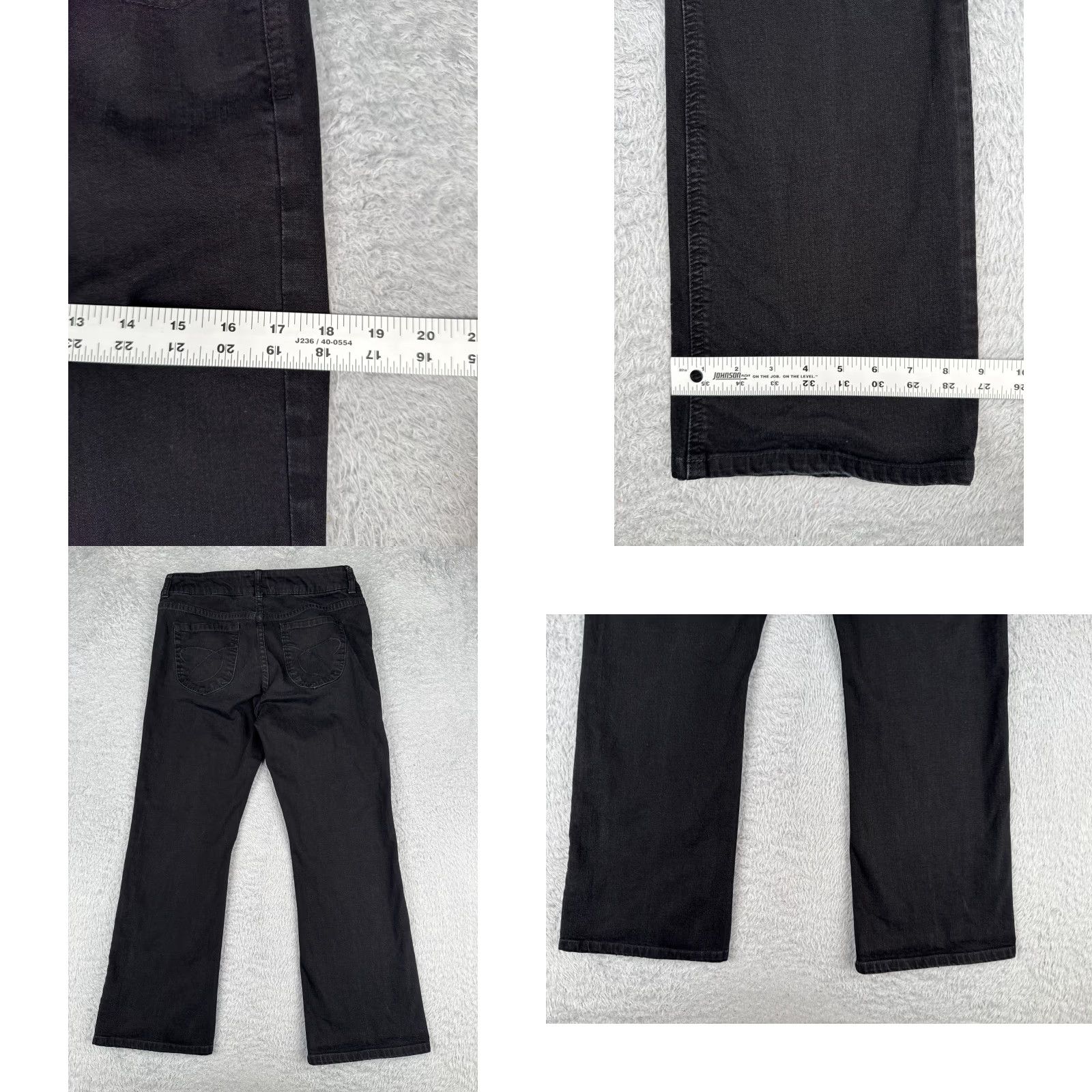 Vintage Chico's Jeans Women 0.5 Bootcut Denim Black 30x27 Mid Rise 5-Pocket Stretch Distressed Size 25" / US 0 / IT 36 - 9 Thumbnail