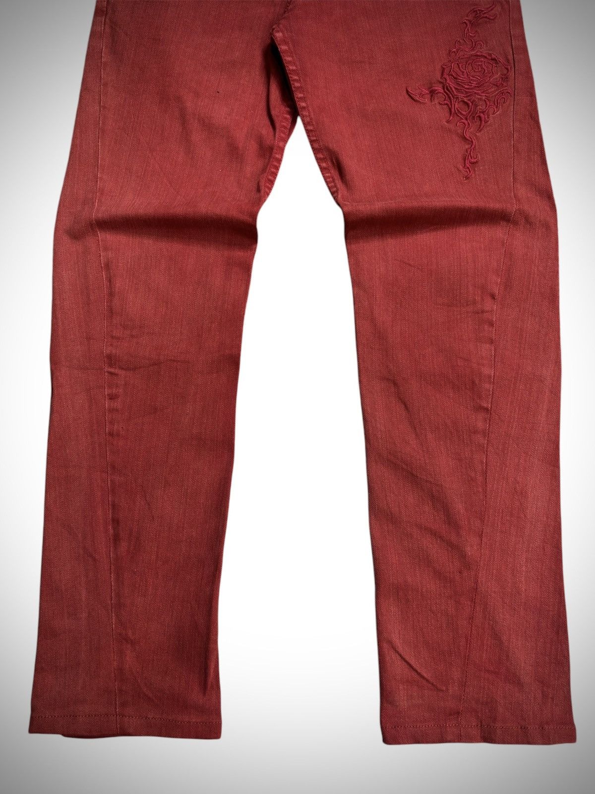 Tornado Mart 2000’s Tornado Mart - Flower Maroon Jeans Size US 30 / EU 46 - 9 Thumbnail