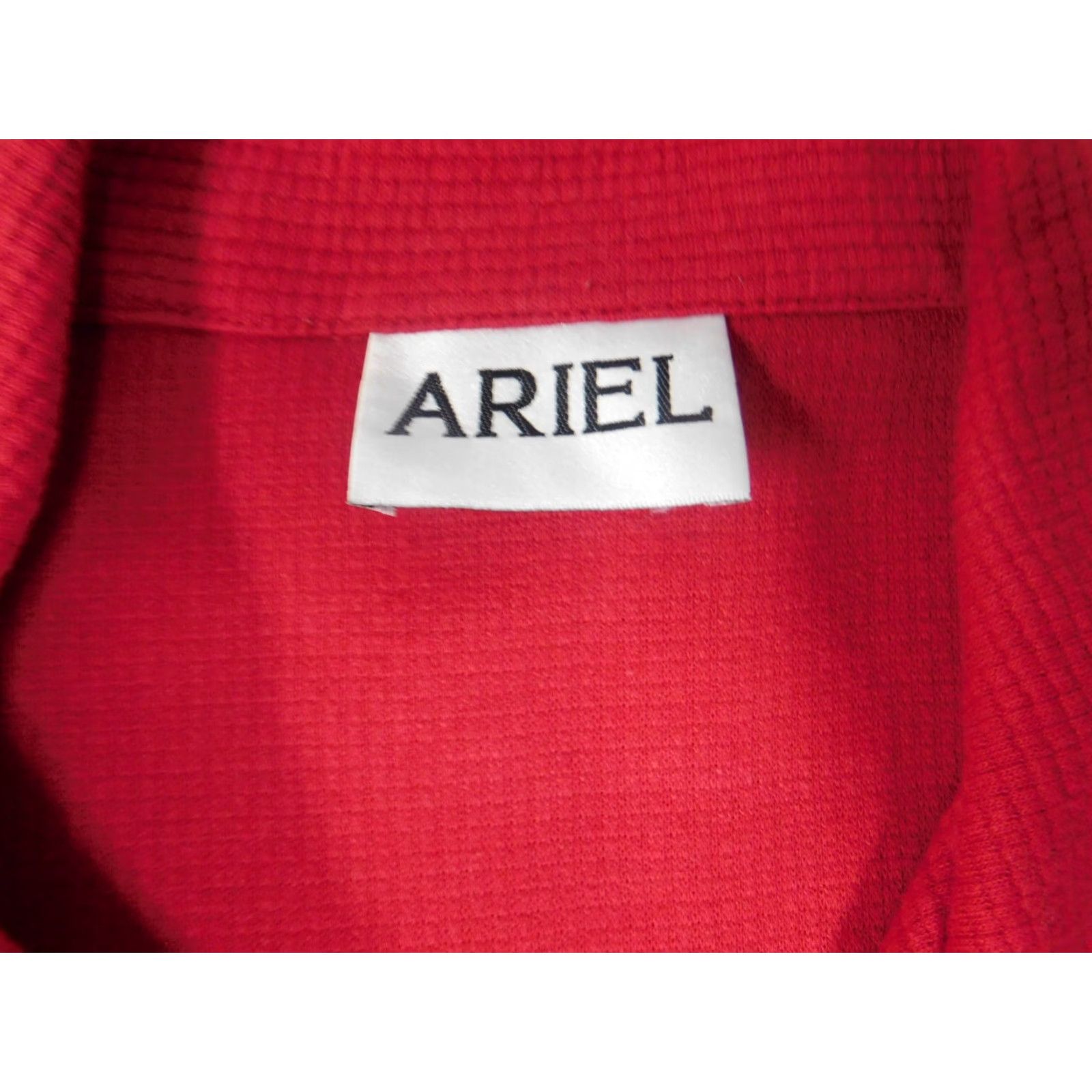 Vintage Ariel Jacket Womens Medium Red Button Down Cotton Knit with Pockets Embroidered Collared Basic Jacket Size M / US 6-8 / IT 42-44 - 5 Thumbnail
