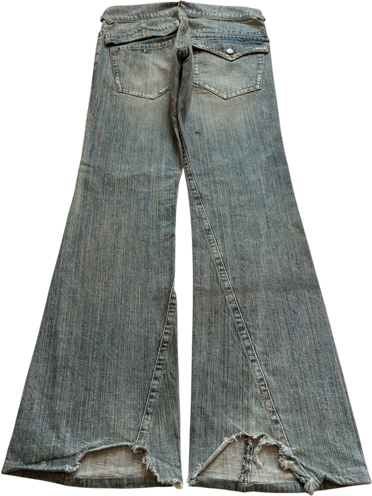 If Six Was Nine × Japanese Brand × Tornado Mart Vintage Tornado Mart Rusty Mud Wash Distress Rip Flare Jeans Size US 32 / EU 48 - 2 Thumbnail