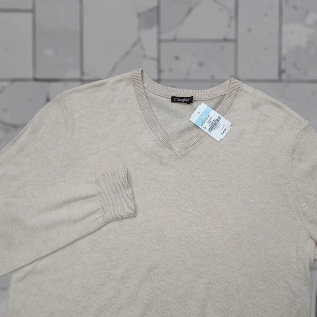 J.McLaughlin J. McLaughlin Milton Lightweight V Neck Sweater Sandstone Men's Size S Size US S / EU 44-46 / 1 - 1 Thumbnail