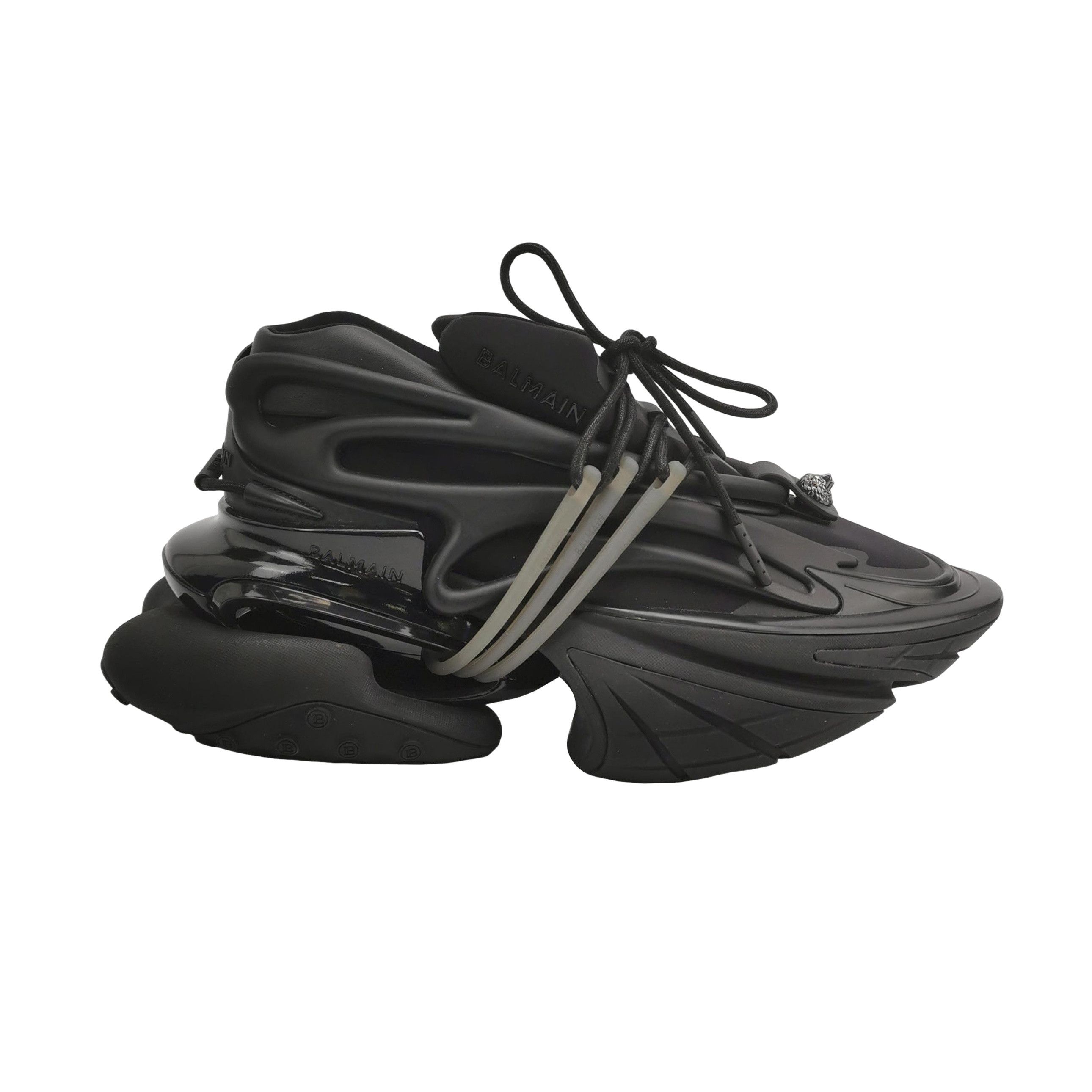 Balmain Balmain Black Unicorn Low-Top Sneakers 40 Size US 7 / EU 40 - 1 Thumbnail