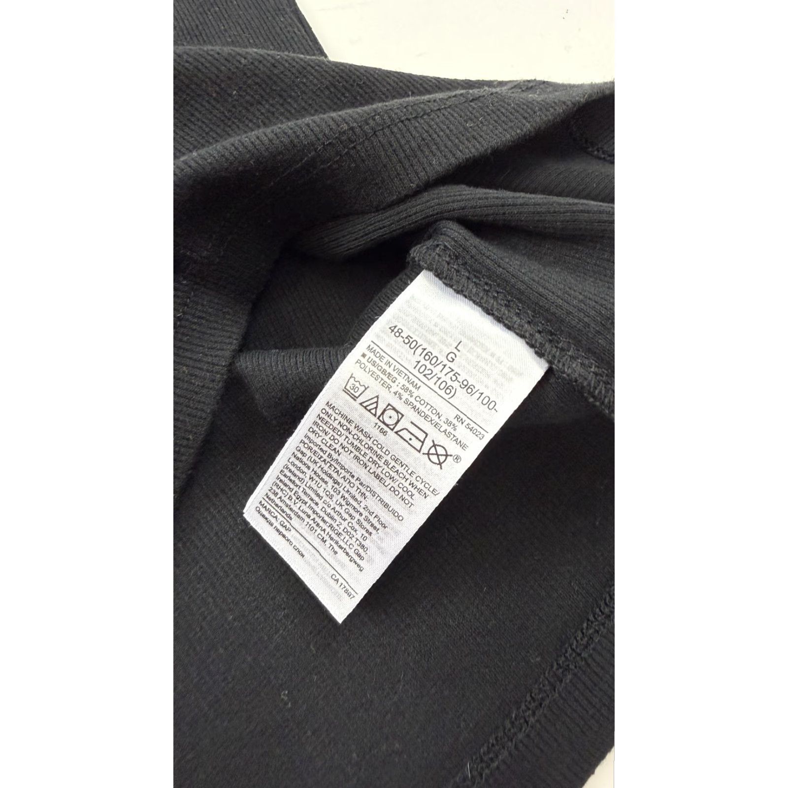Gap Gap Shirt Womens Large Black Ribbed Short Sleeve Henley Tee Top Stretch Knit Size L / US 10 / IT 46 - 3 Thumbnail