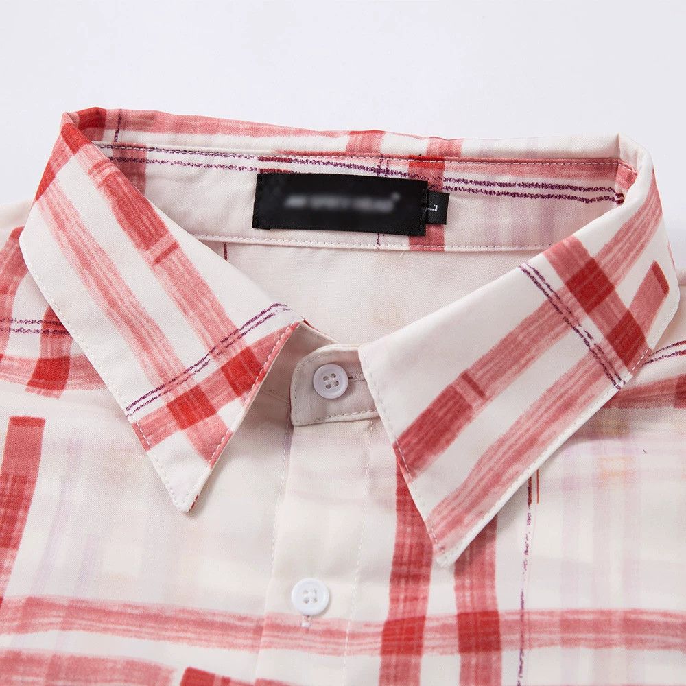 Vintage Men's Japanese casual lapel plaid long-sleeved shirt Size US L / EU 52-54 / 3 - 3 Thumbnail