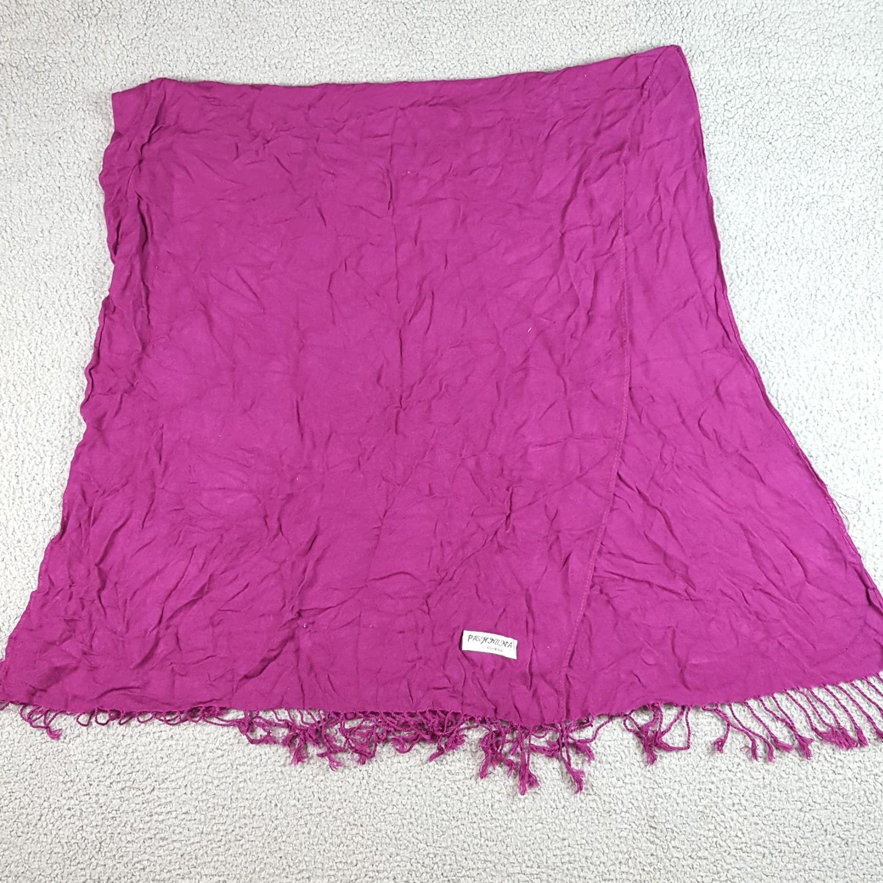 Vintage VINTAGE Pashmina Scarf Knit Wool Tassel Fringe Purple Women Adult One Size Fringe Winter Wrap Shawl 80s 90s Fashion Designer Size ONE SIZE - 5 Thumbnail
