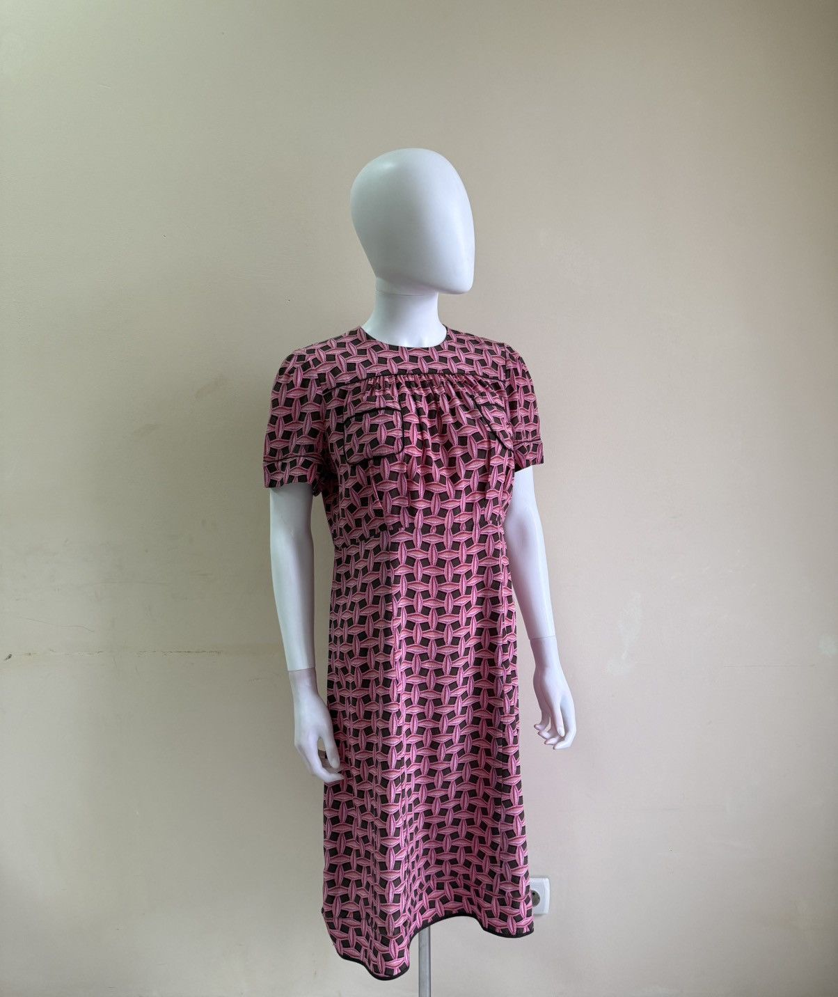 Louis Vuitton Louis Vuitton Womens Silk Printed Knee Length Pink Dress Size M / US 6-8 / IT 42-44 - 3 Thumbnail