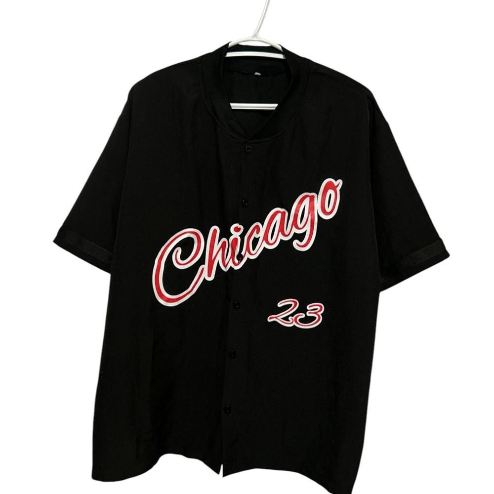 Designer Black Chicago 23 Baseball Jersey Size S / US 4 / IT 40 - 1 Thumbnail