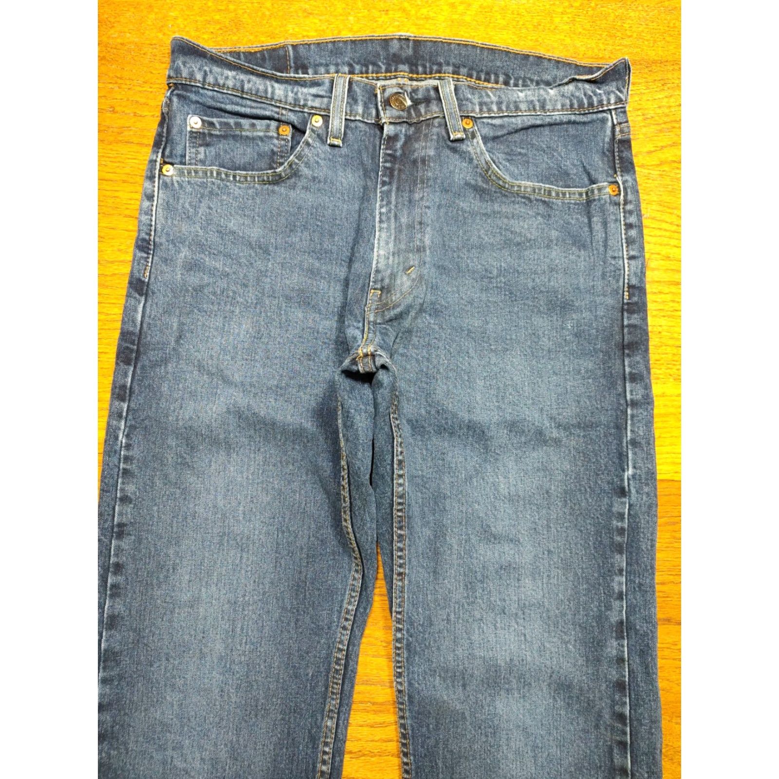 Levi's Levi's 505 Jeans Mens Regular Blue Straight Denim 32x30 5-Pocket Zip Belt Loops Size US 32 / EU 48 - 4 Thumbnail