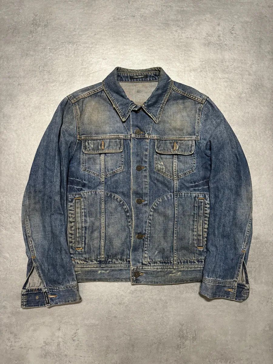 Dolce & Gabbana 2000s Dolce & Gabbana Premium Mainline Blue Structured Denim Jacket Size US L / EU 52-54 / 3 - 3 Thumbnail