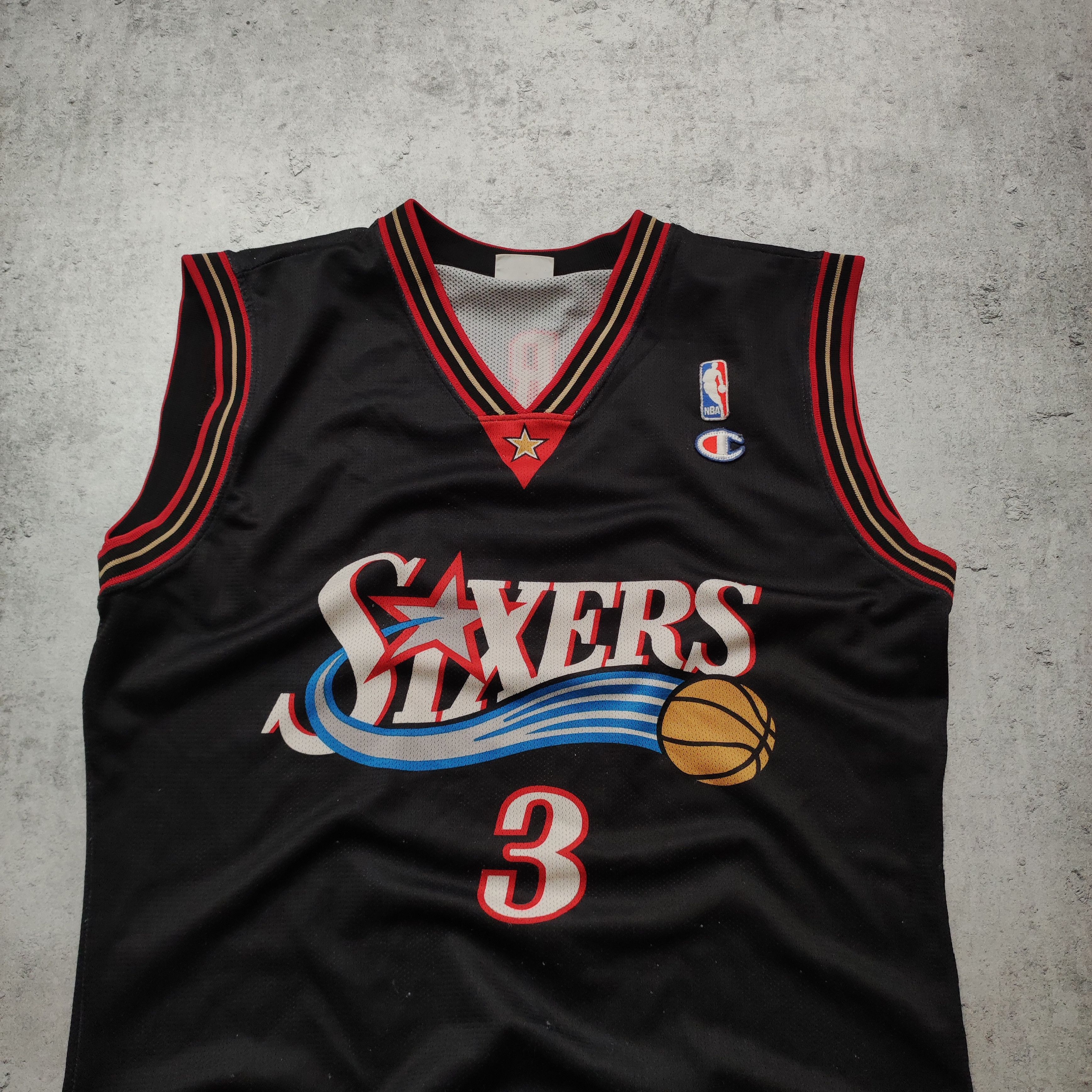 Champion × NBA × Vintage RARE Champion NBA Iverson #3 Sixers 90s Jersey Size US M / EU 48-50 / 2 - 4 Thumbnail