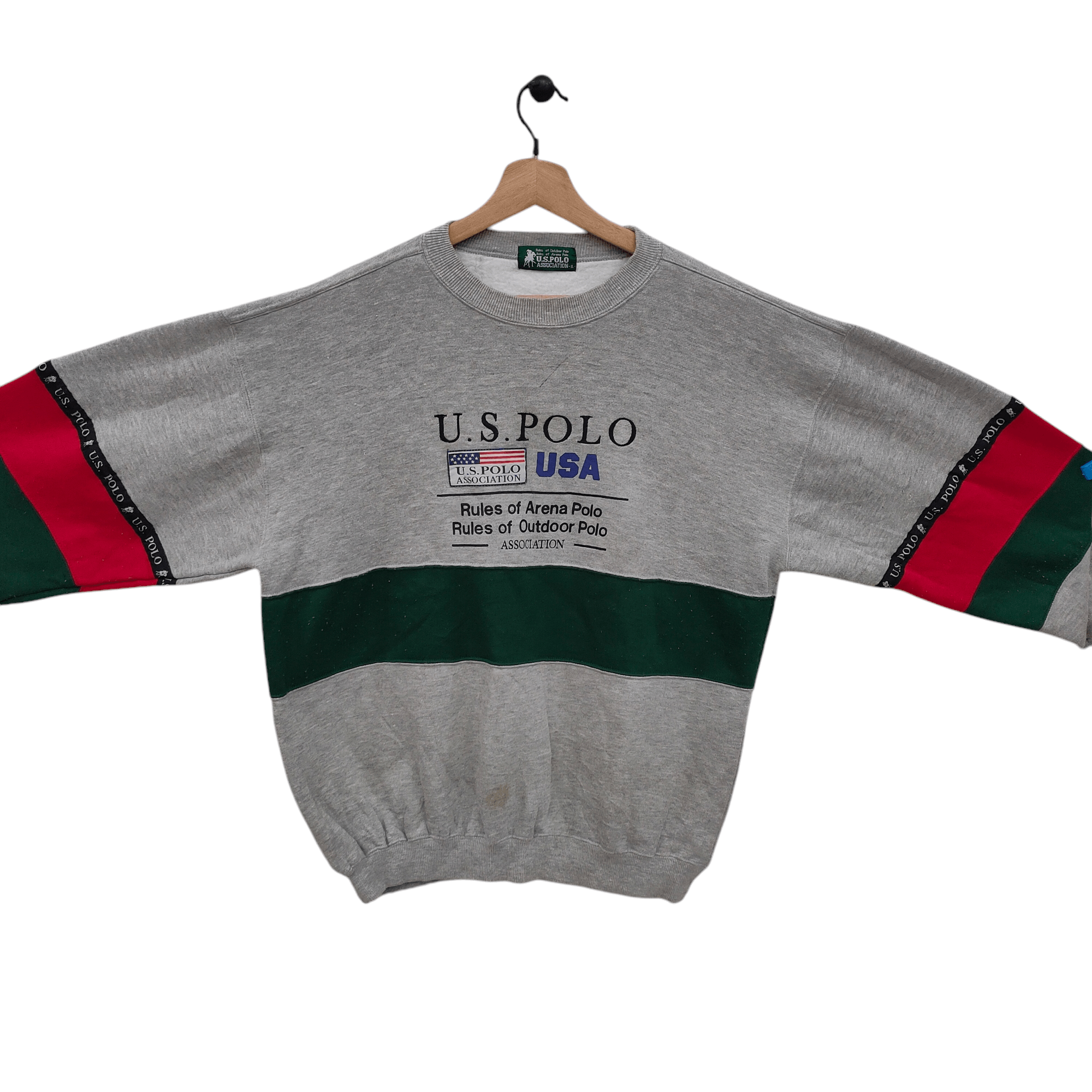 U.S. Polo Assn. Vintage 90s U.S. Polo Assn. USA Sweatshirt Stripes Size US L / EU 52-54 / 3 - 2 Thumbnail