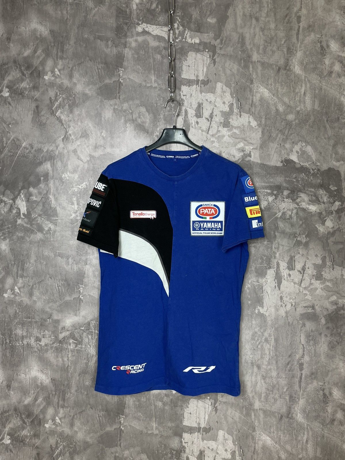 Yamaha Team Racing 長袖シャツ Yamaha Men's Yamaha Long Sleeve Racing T-Shirt Moto Size M
